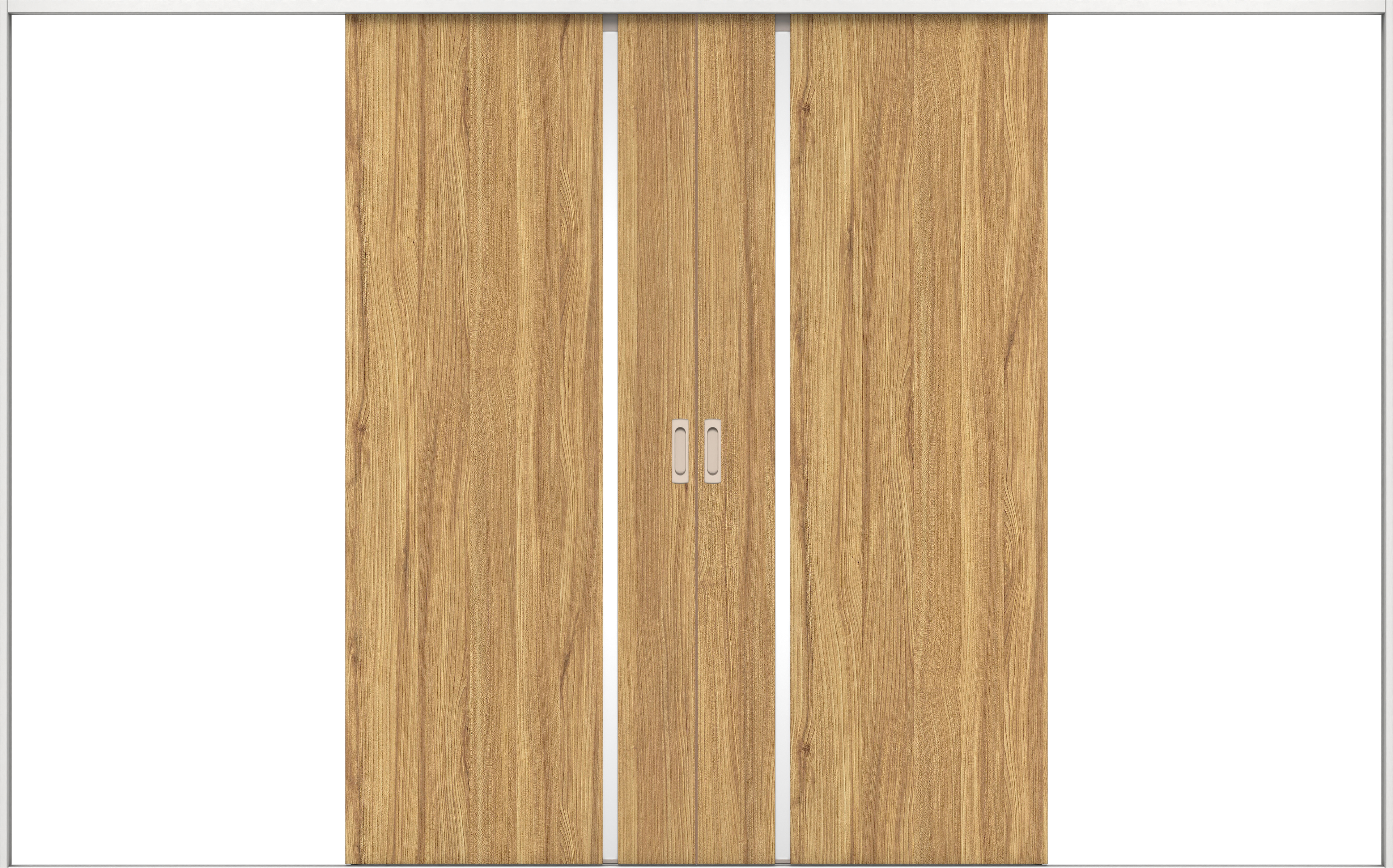 リビングドア　イエリア　引戸・引分　扉セット　Ｌ９デザイン　３２６６幅用　２０００高　〈シナモンブラウン柄〉　左右兼用　錠なし　ラクラクローズ付