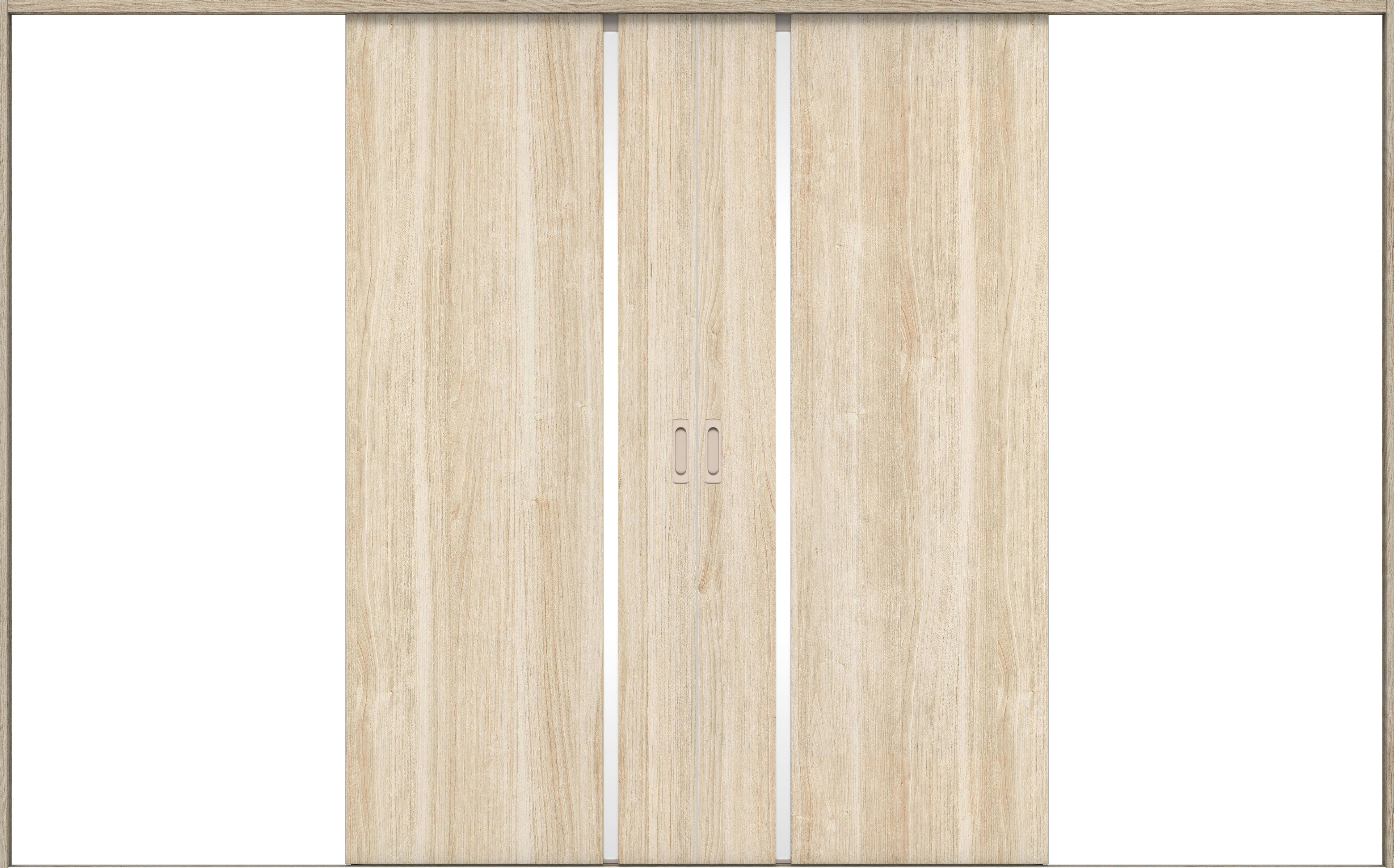 リビングドア　イエリア　引戸・引分　扉セット　Ｌ９デザイン　３２６６幅用　２０００高　〈コットンベージュ柄〉　左右兼用　錠なし　ラクラクローズ付