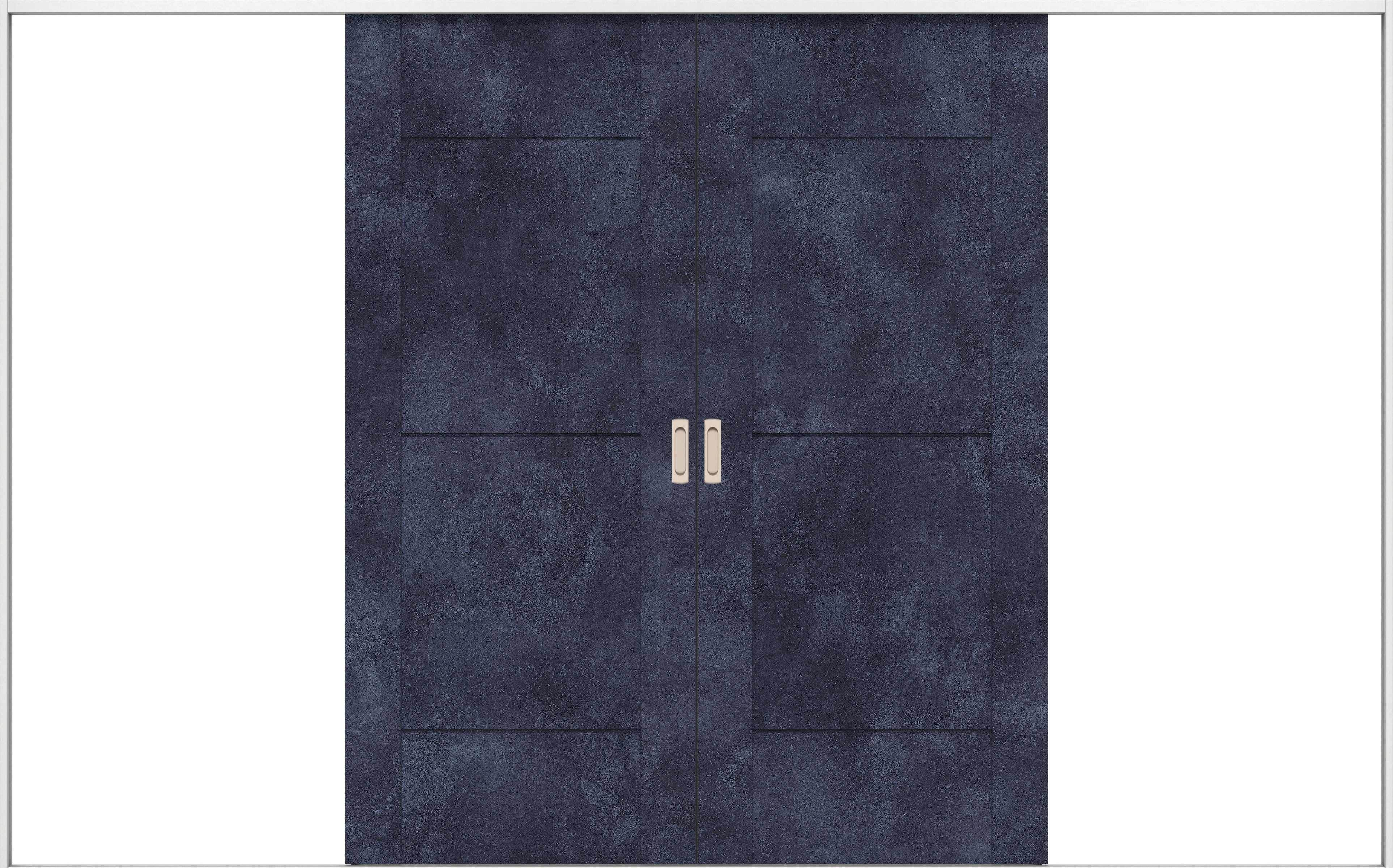 リビングドア　イエリア　引戸・引分　扉セット　Ｂ９デザイン　３２６６幅用　２０００高　〈コバルトブルー柄〉　左右兼用　錠なし　ラクラクローズ付