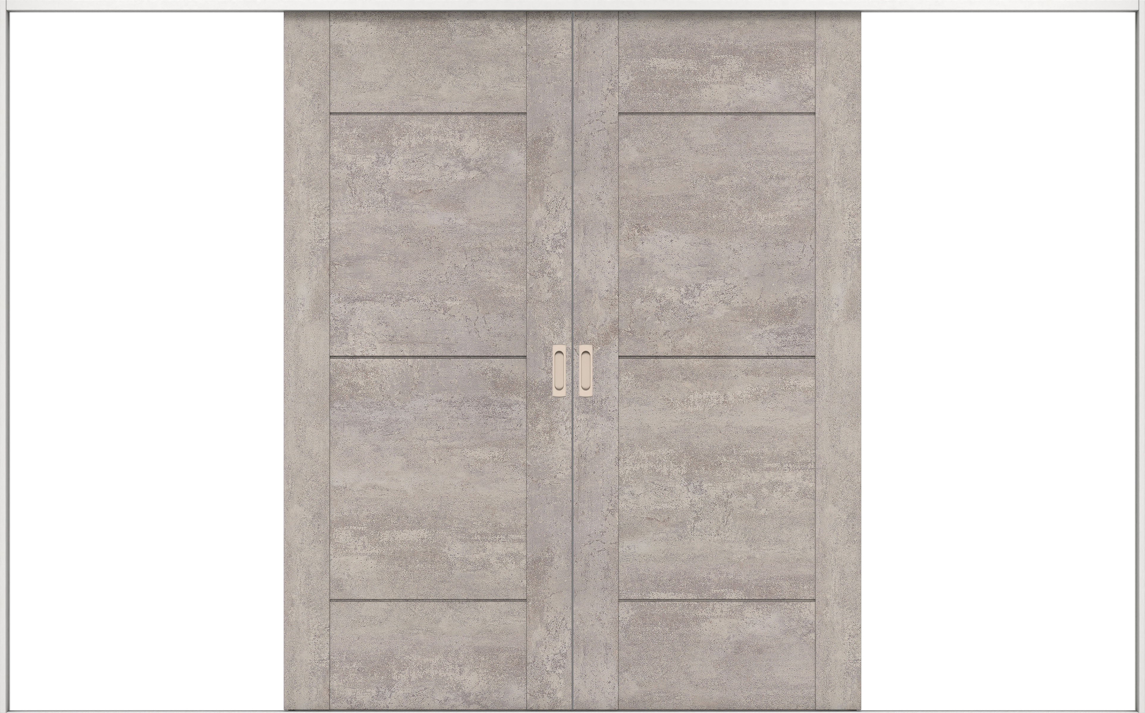 リビングドア　イエリア　引戸・引分　扉セット　Ｂ９デザイン　３２６６幅用　２０００高　〈コンクリートグレー柄〉　左右兼用　錠なし　ラクラクローズ付