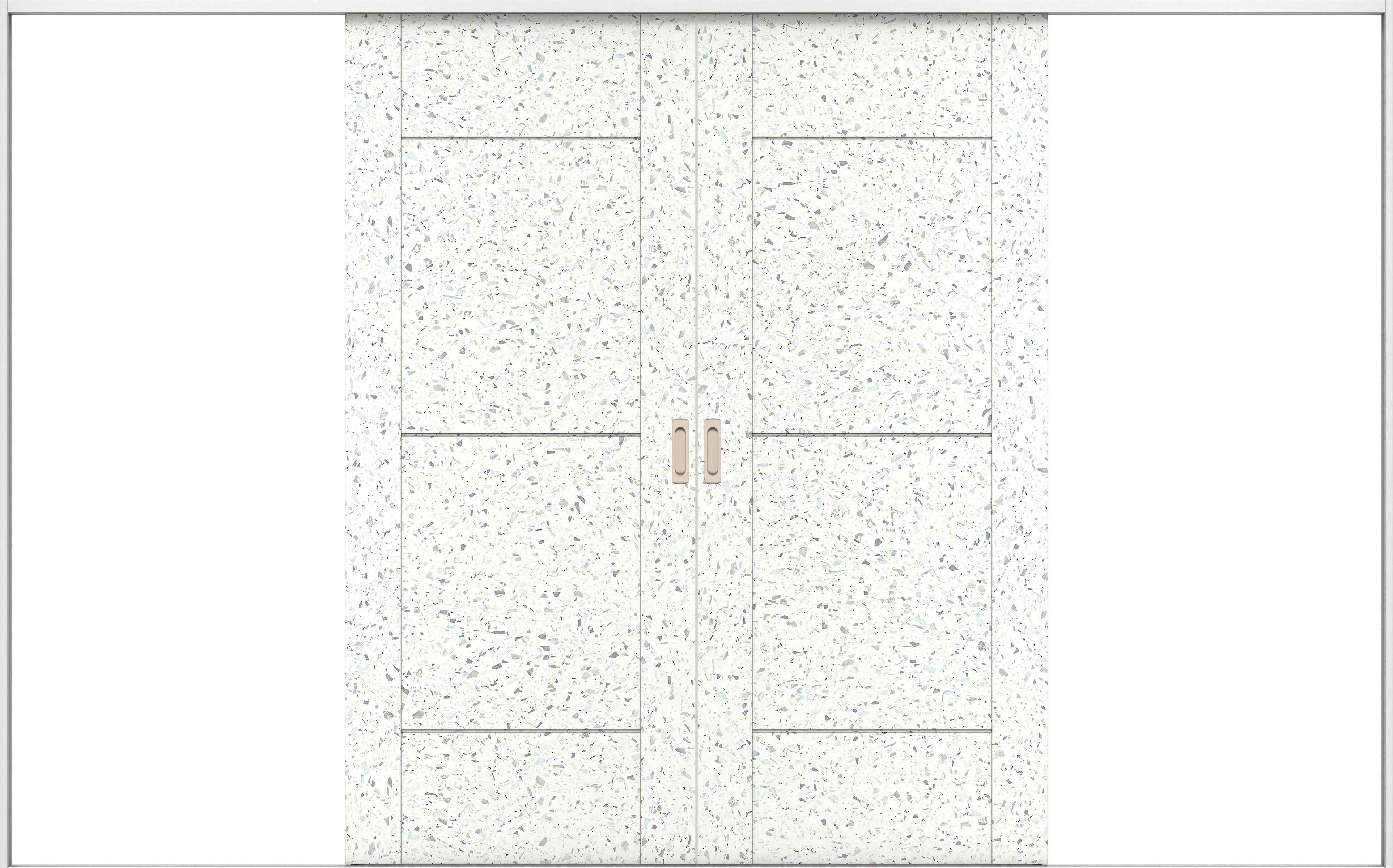 リビングドア　イエリア　引戸・引分　扉セット　Ｂ９デザイン　３２６６幅用　２０００高　〈テラゾホワイト柄〉　左右兼用　錠なし　ラクラクローズ付