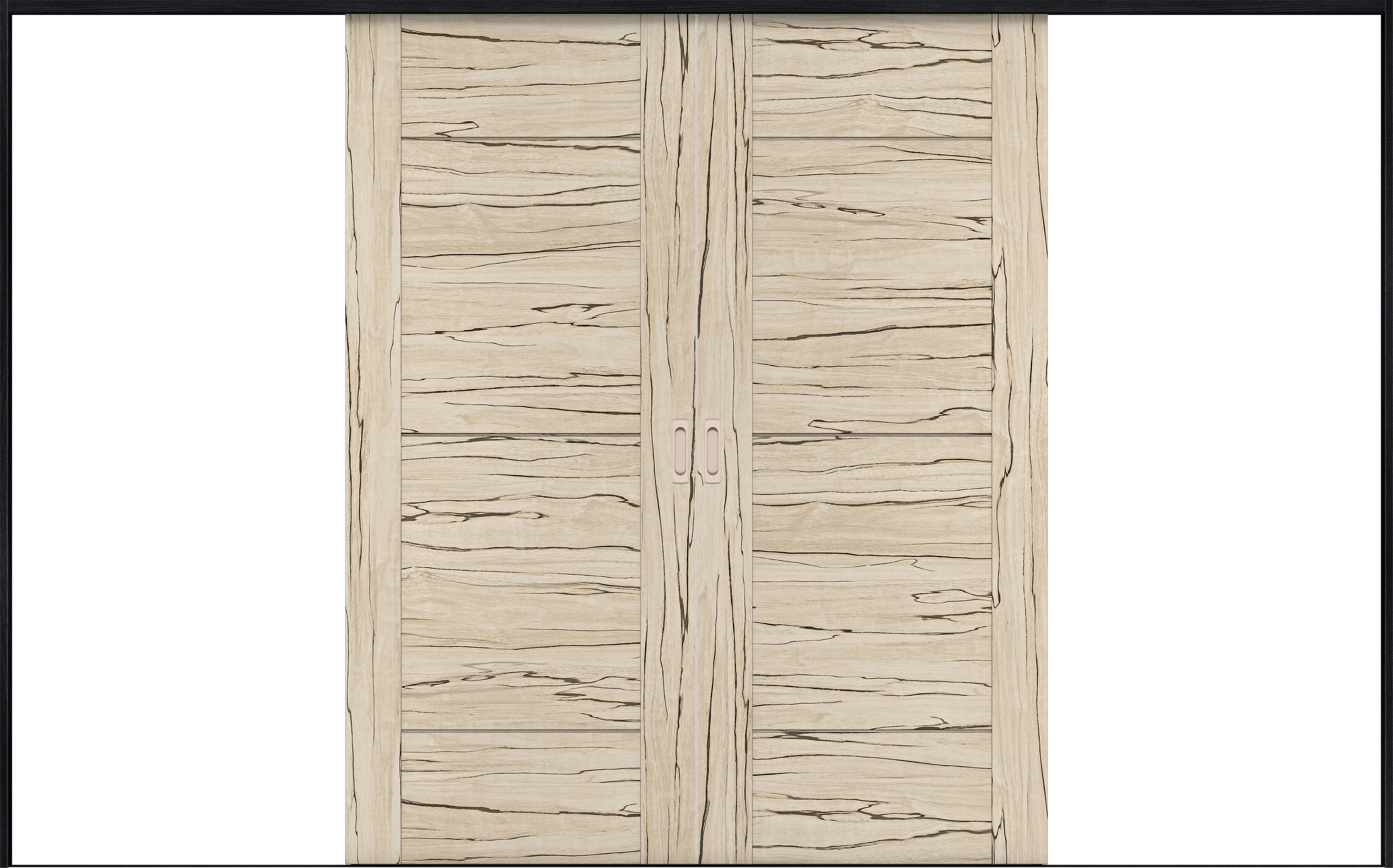 リビングドア　イエリア　引戸・引分　扉セット　Ｂ９デザイン　３２６６幅用　２０００高　〈スロウベージュ柄〉　左右兼用　錠なし　ラクラクローズ付