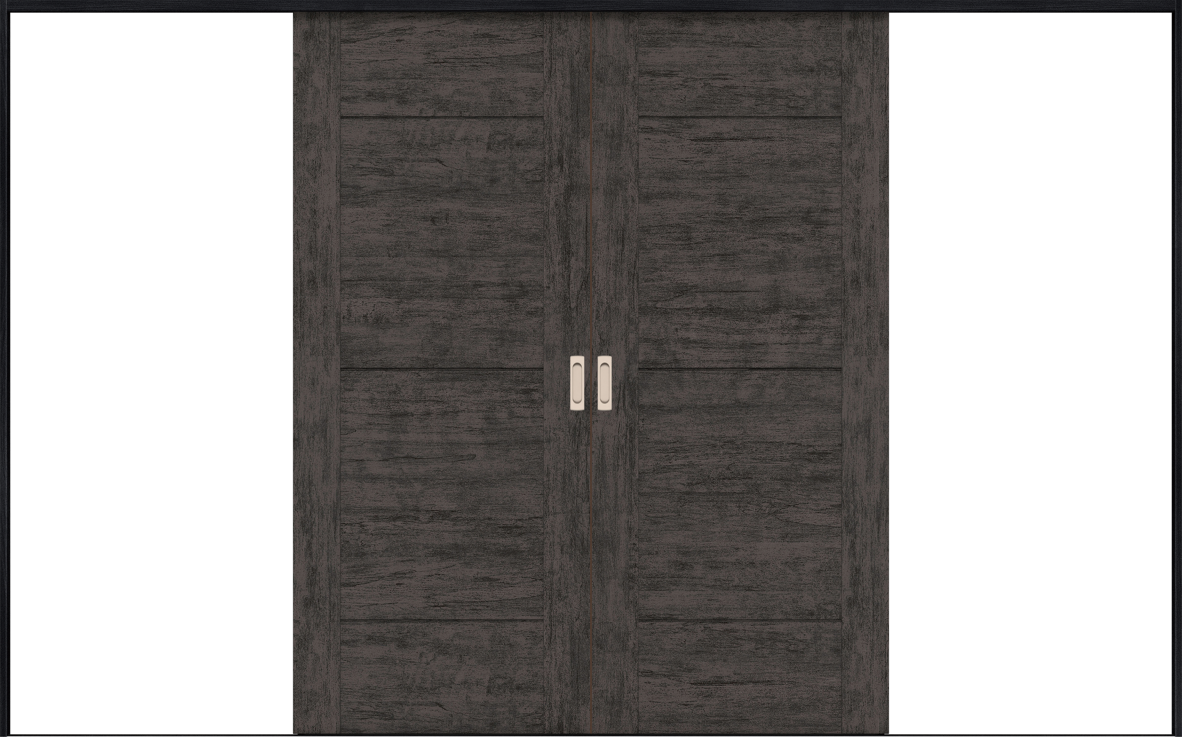 リビングドア　イエリア　引戸・引分　扉セット　Ｂ９デザイン　３２６６幅用　２０００高　〈ドライブラック柄〉　左右兼用　錠なし　ラクラクローズ付