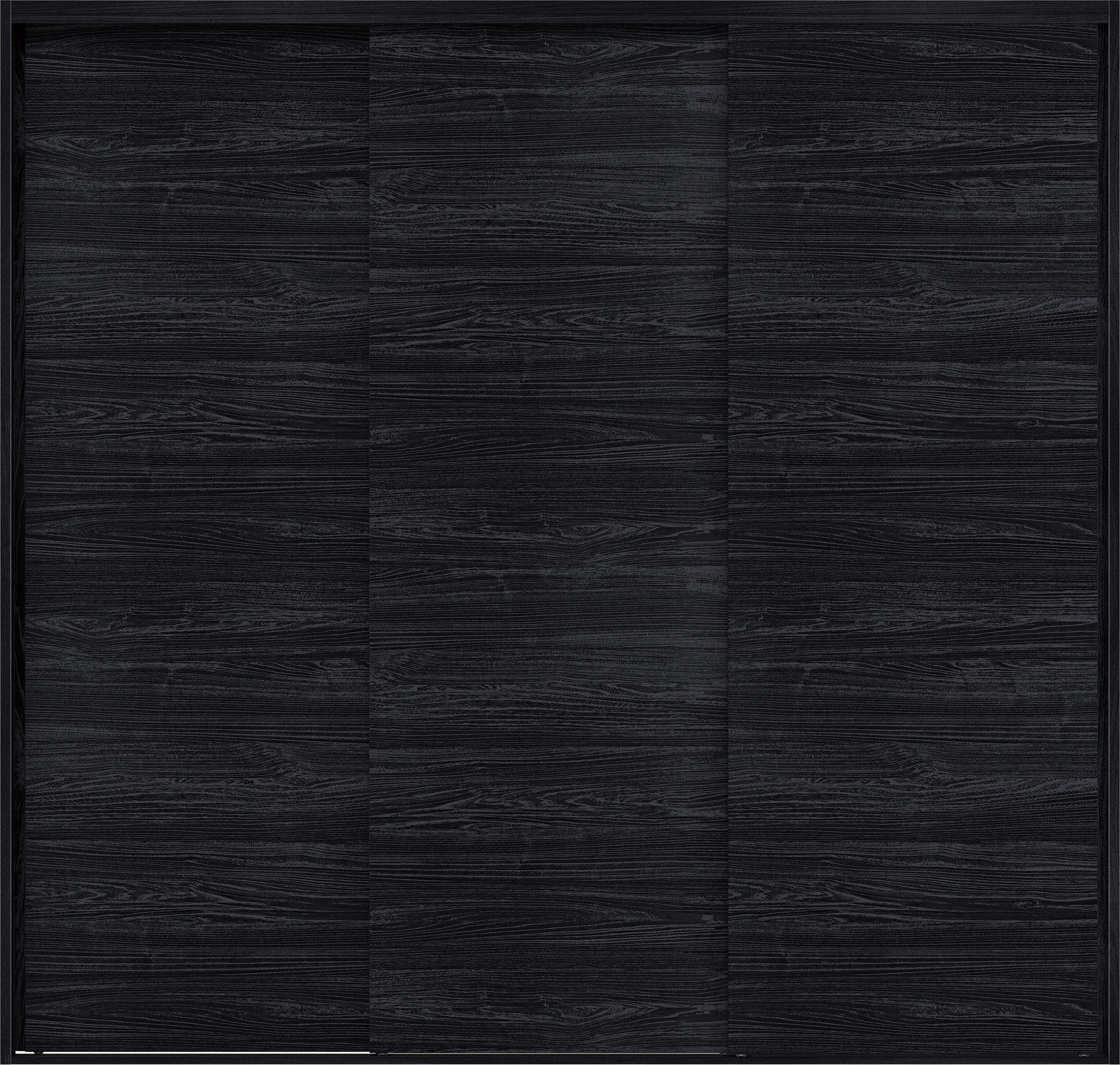 クローク収納　イエリア　引戸ユニット　通し引手　横木目タイプ　四方枠（固定枠）　セット　２４５０幅（９尺間口）　２３３０高　〈モスブラック柄〉　ハンドルレス