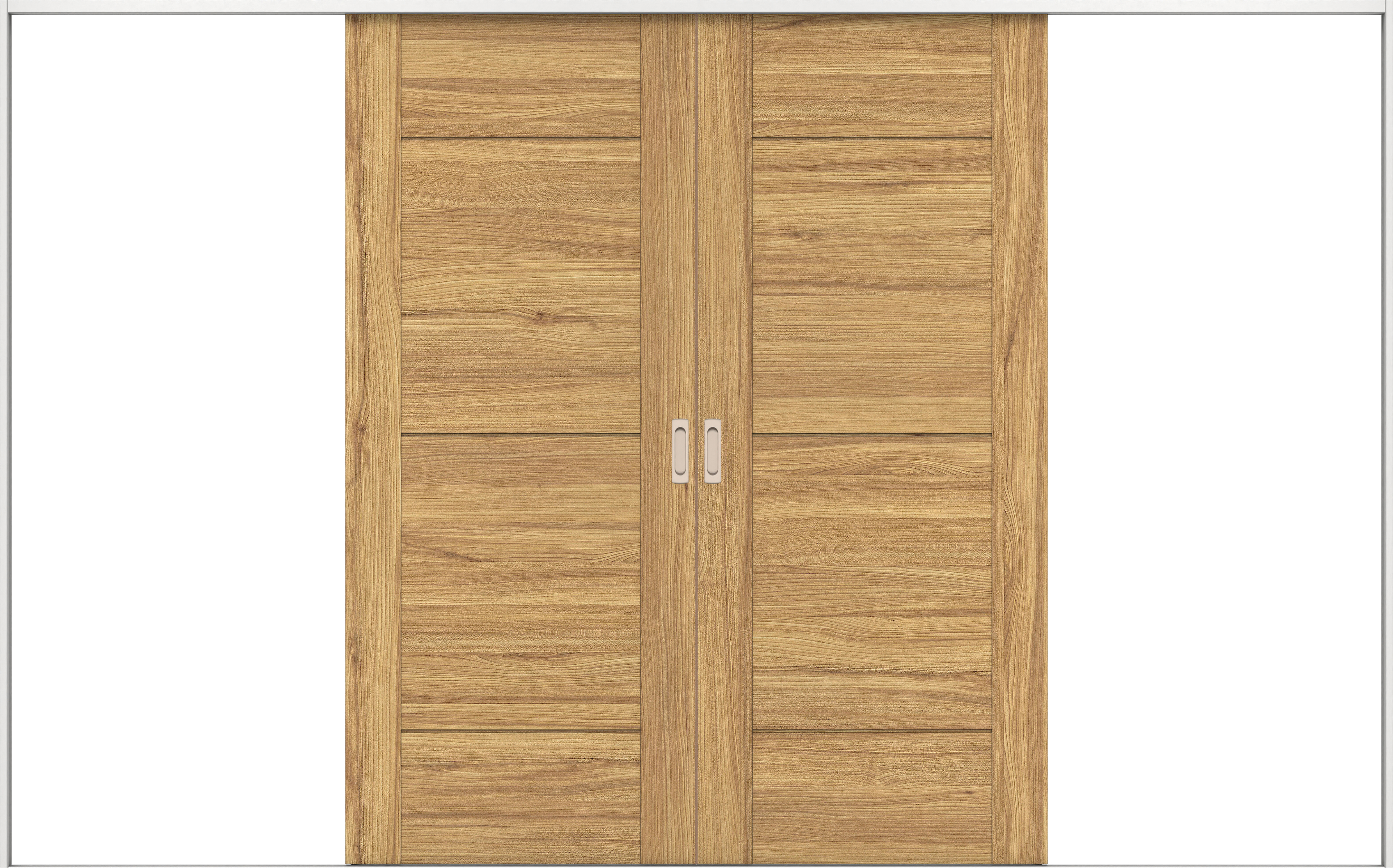 リビングドア　イエリア　引戸・引分　扉セット　Ｂ９デザイン　３２６６幅用　２０００高　〈シナモンブラウン柄〉　左右兼用　錠なし　ラクラクローズ付