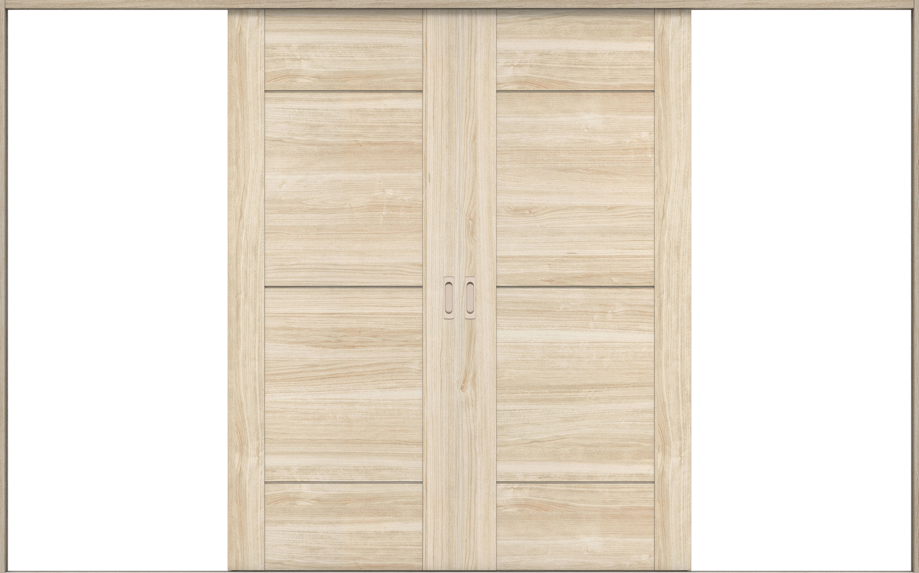 リビングドア　イエリア　引戸・引分　扉セット　Ｂ９デザイン　３２６６幅用　２０００高　〈コットンベージュ柄〉　左右兼用　錠なし　ラクラクローズ付