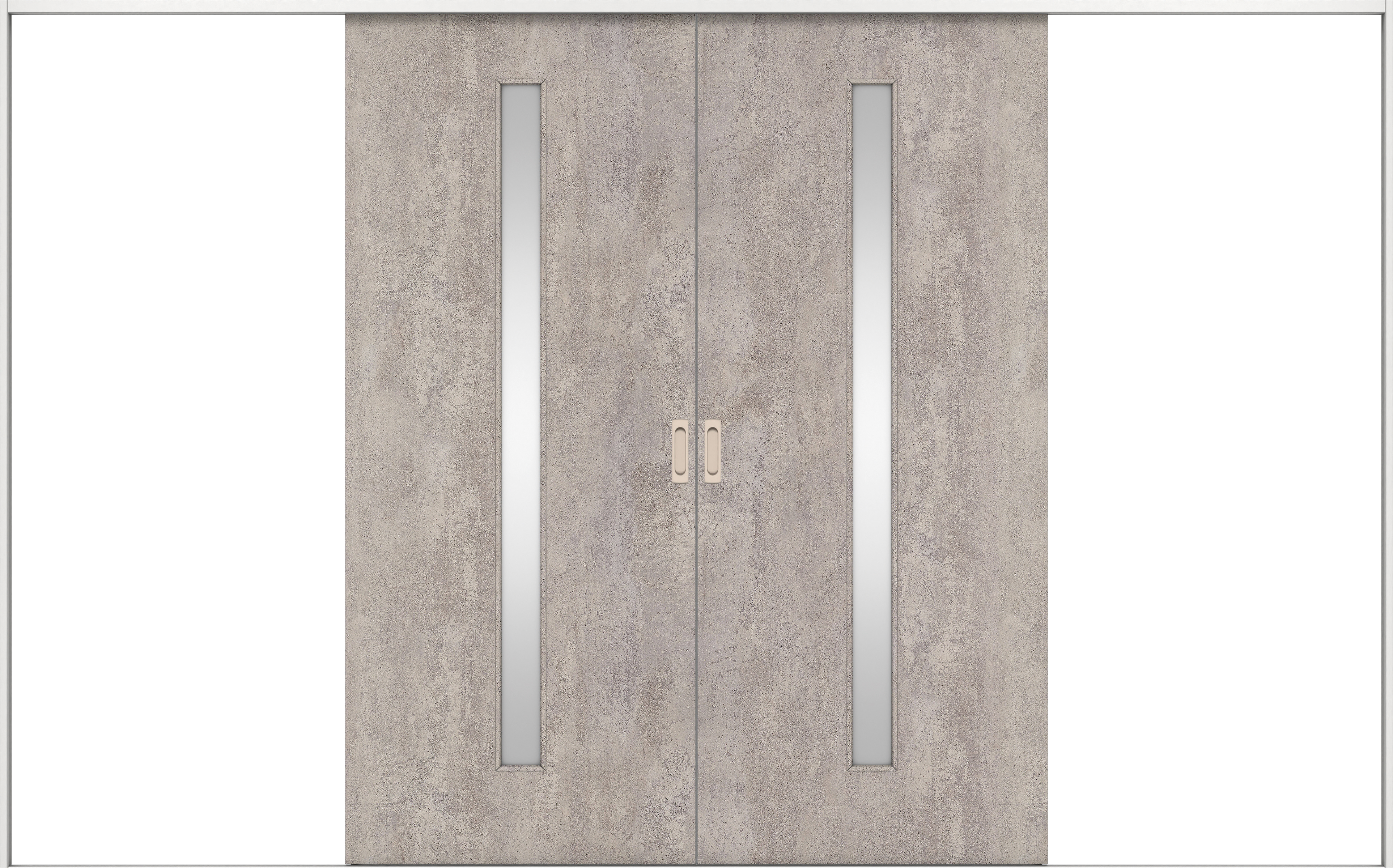 リビングドア　イエリア　引戸・引分　扉セット　Ｃ４デザイン　３２６６幅用　２０００高　〈コンクリートグレー柄〉　左右兼用　錠なし　ラクラクローズ付