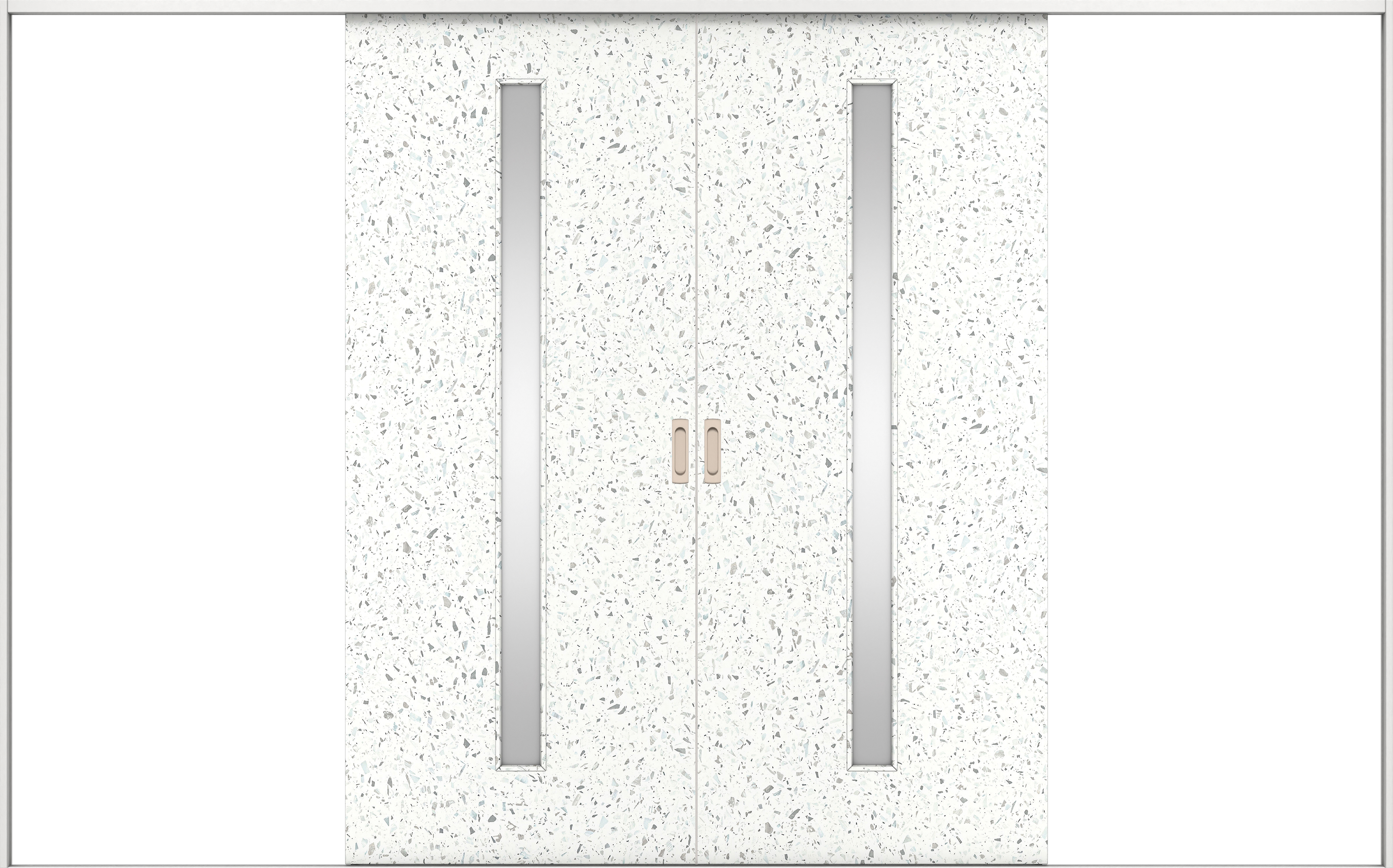 リビングドア　イエリア　引戸・引分　扉セット　Ｃ４デザイン　３２６６幅用　２０００高　〈テラゾホワイト柄〉　左右兼用　錠なし　ラクラクローズ付