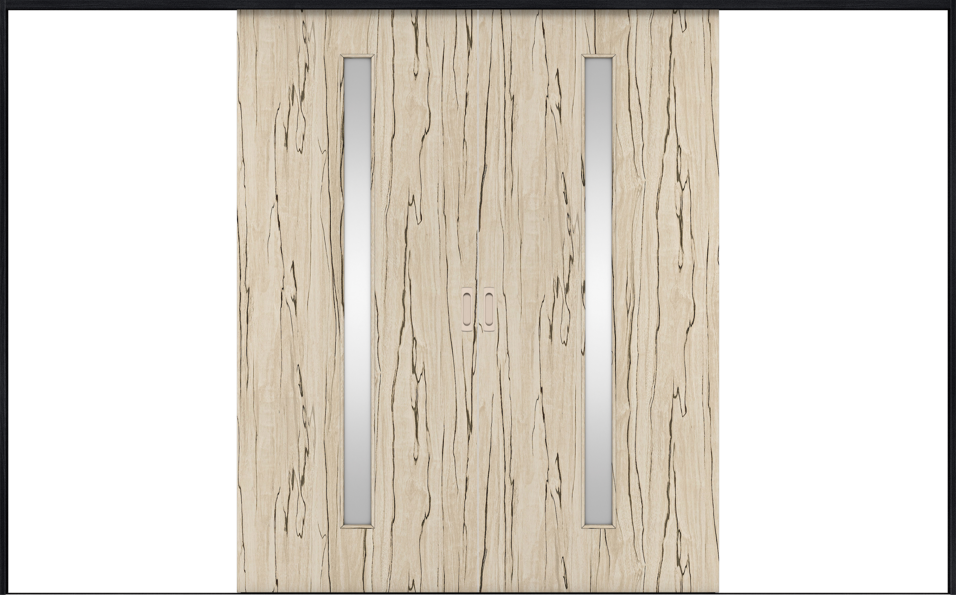 リビングドア　イエリア　引戸・引分　扉セット　Ｃ４デザイン　３２６６幅用　２０００高　〈スロウベージュ柄〉　左右兼用　錠なし　ラクラクローズ付