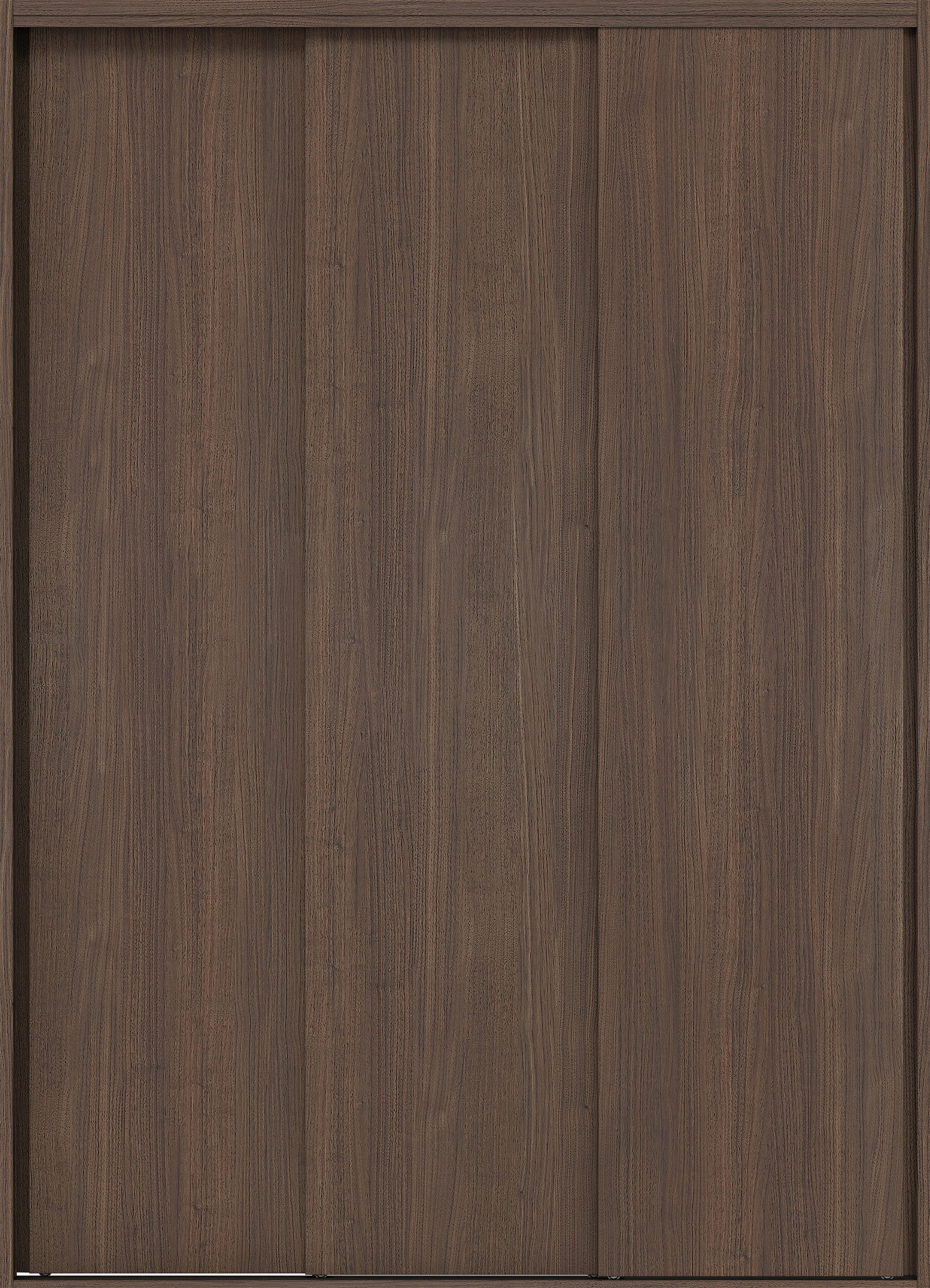 クローク収納　イエリア　引戸ユニット　通し引手　縦木目タイプ　四方枠（固定枠）　セット　１６４４幅（６尺小間口）　２３３０高　〈ダルブラウン柄〉　ハンドルレス