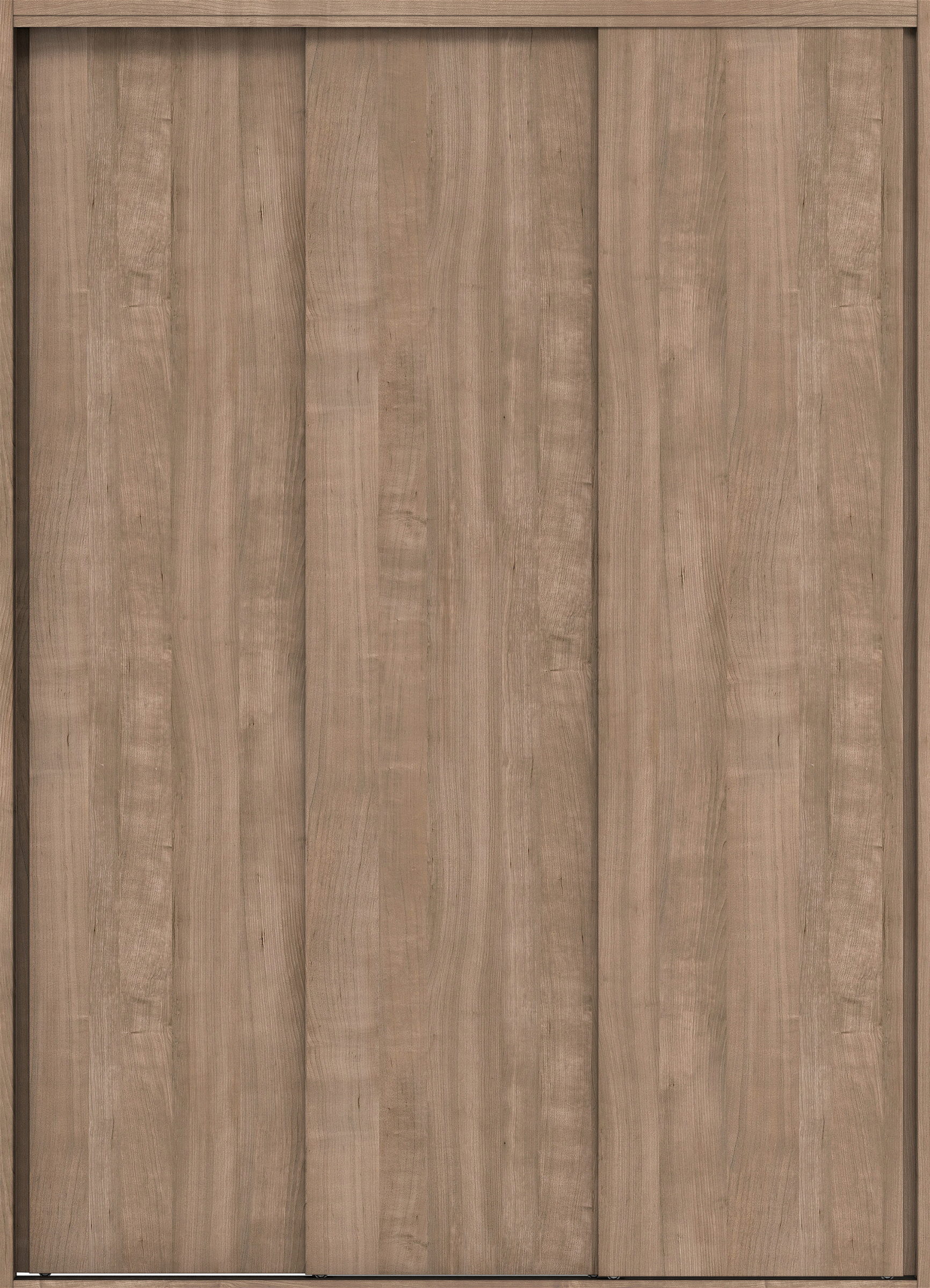 クローク収納　イエリア　引戸ユニット　通し引手　縦木目タイプ　四方枠（固定枠）　セット　１６４４幅（６尺小間口）　２３３０高　〈トープグレー柄〉　ハンドルレス