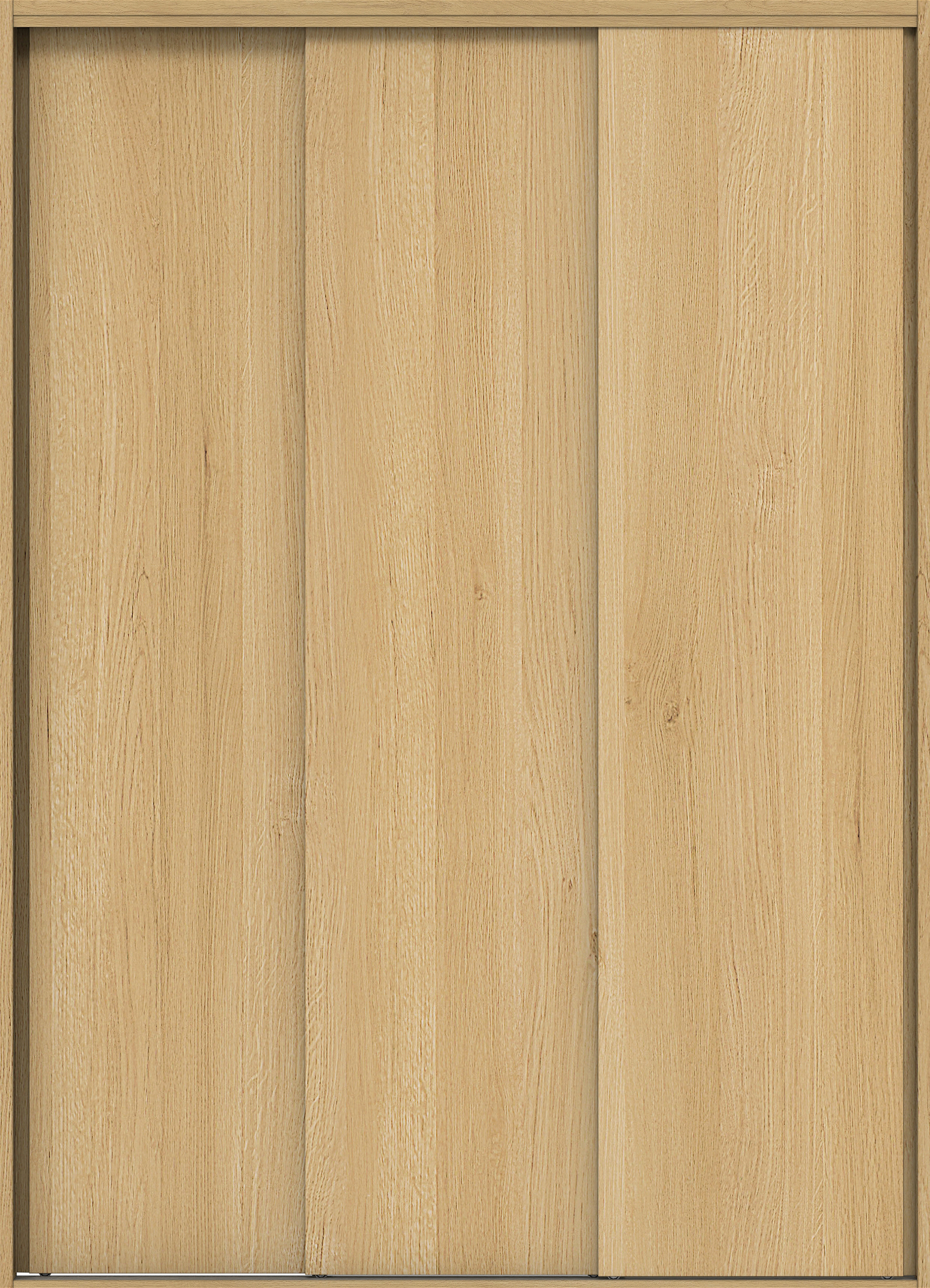 クローク収納　イエリア　引戸ユニット　通し引手　縦木目タイプ　四方枠（固定枠）　セット　１６４４幅（６尺小間口）　２３３０高　〈ライトオーカー柄〉　ハンドルレス