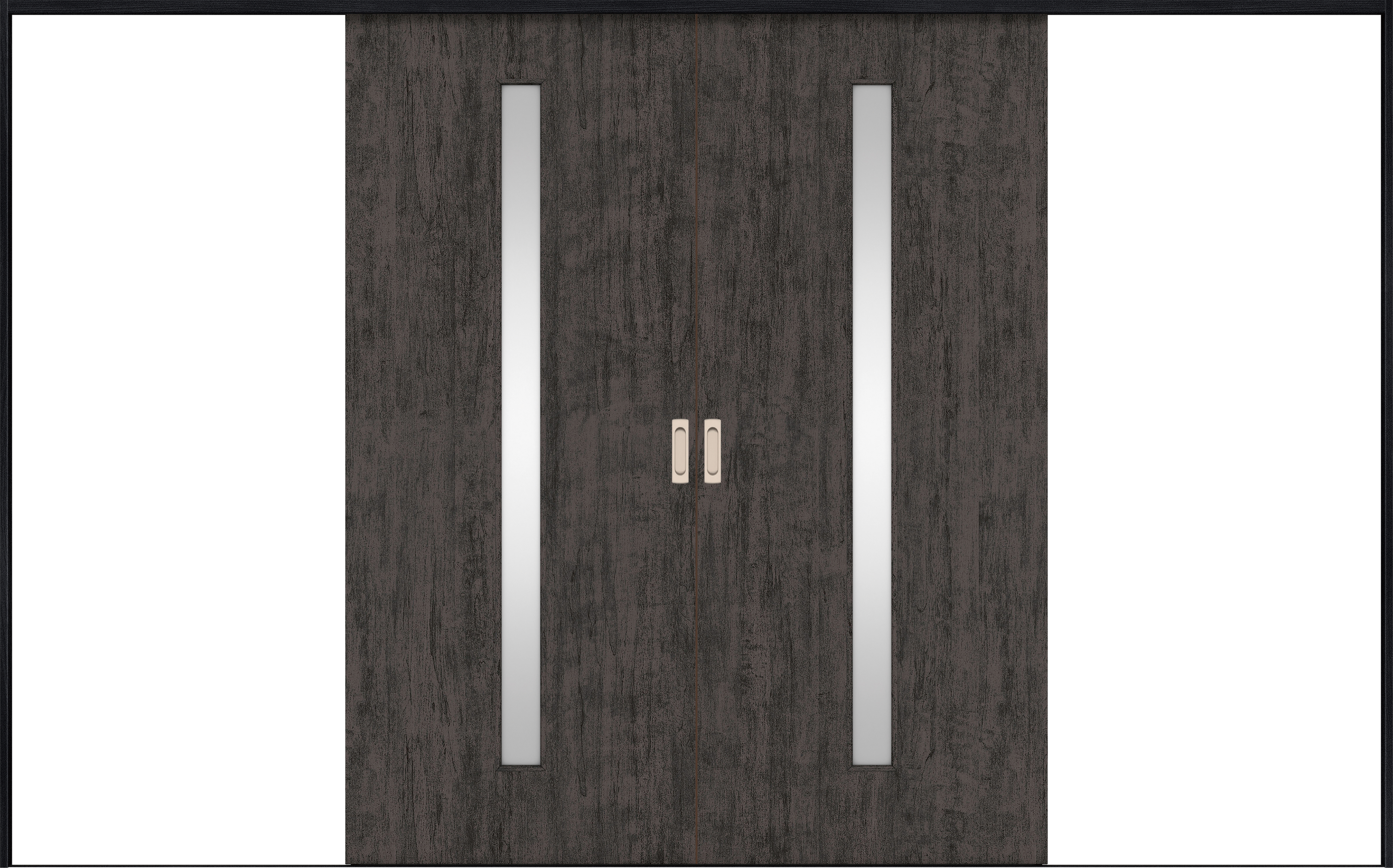 リビングドア　イエリア　引戸・引分　扉セット　Ｃ４デザイン　３２６６幅用　２０００高　〈ドライブラック柄〉　左右兼用　錠なし　ラクラクローズ付