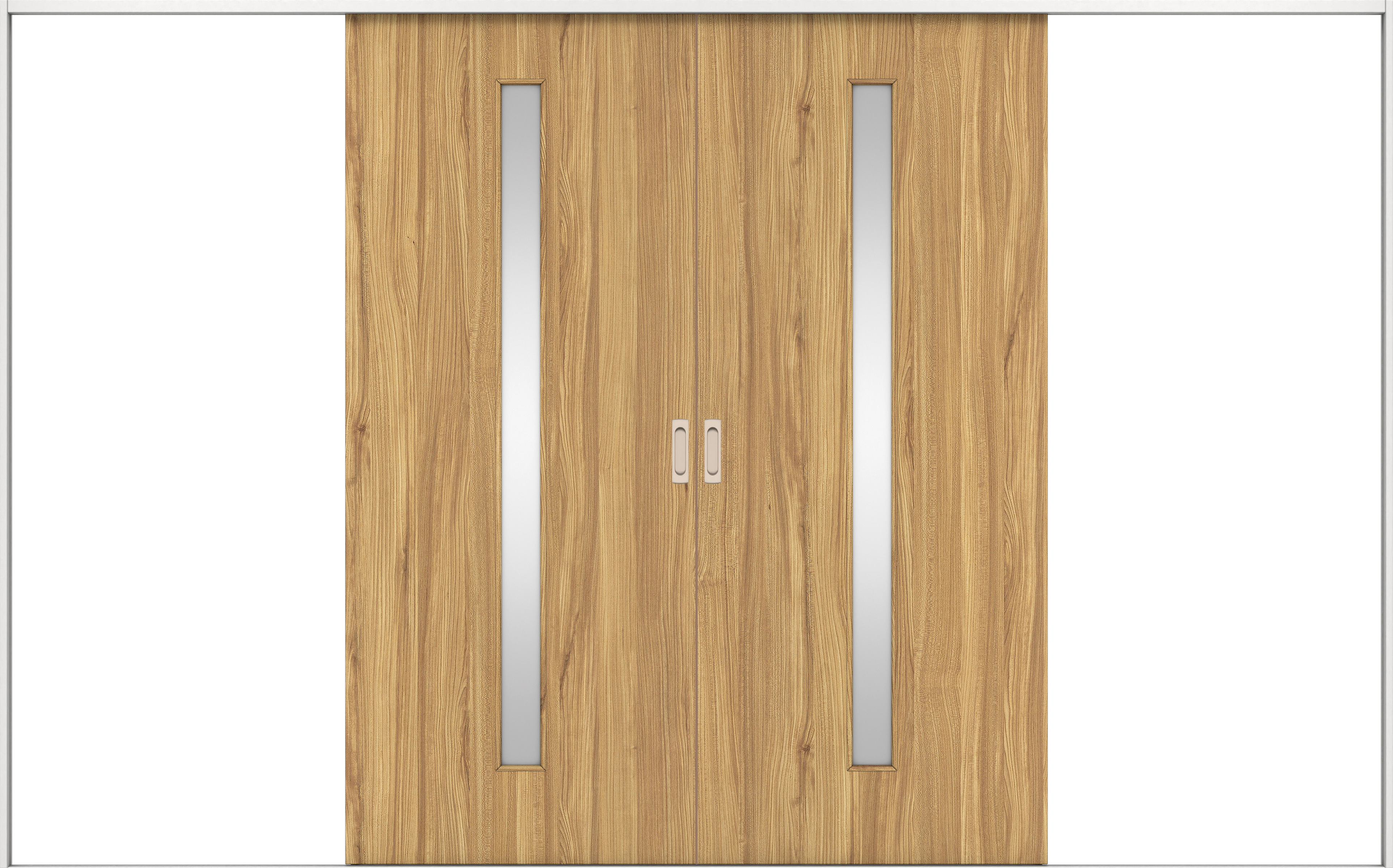 リビングドア　イエリア　引戸・引分　扉セット　Ｃ４デザイン　３２６６幅用　２０００高　〈シナモンブラウン柄〉　左右兼用　錠なし　ラクラクローズ付