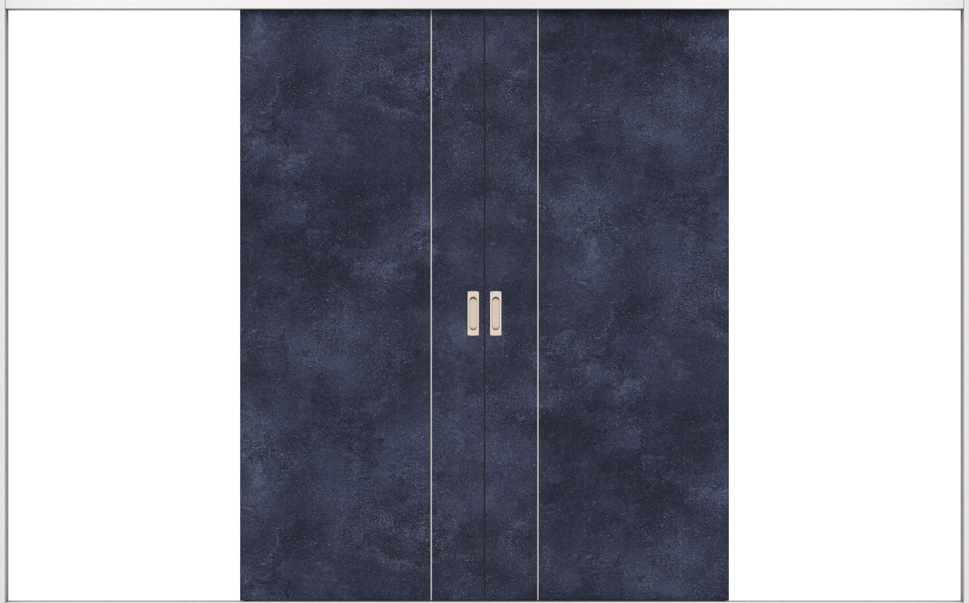 リビングドア　イエリア　引戸・引分　扉セット　Ｄ３デザイン　３２６６幅用　２０００高　〈コバルトブルー柄〉　左右兼用　錠なし　ラクラクローズ付