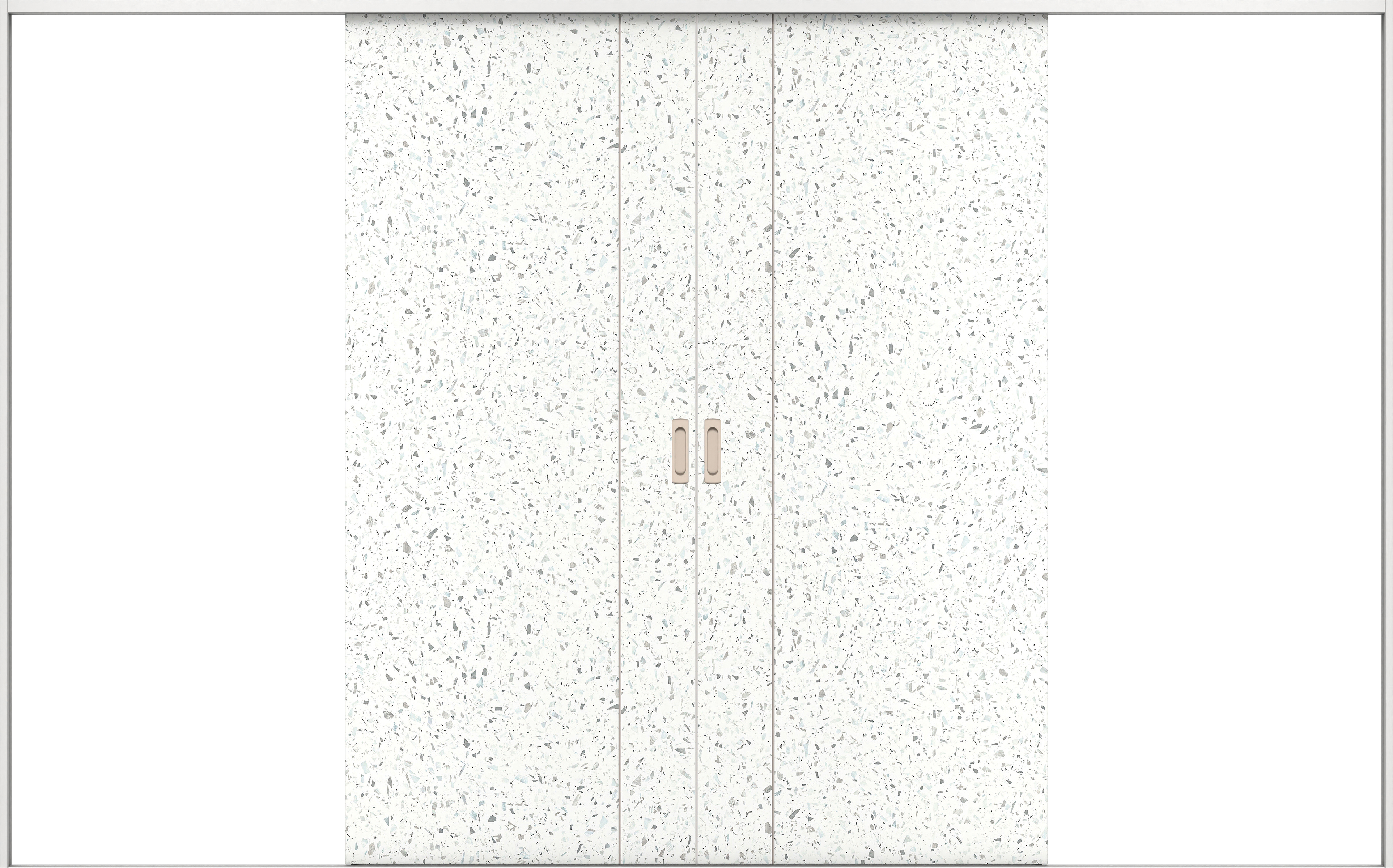 リビングドア　イエリア　引戸・引分　扉セット　Ｄ３デザイン　３２６６幅用　２０００高　〈テラゾホワイト柄〉　左右兼用　錠なし　ラクラクローズ付