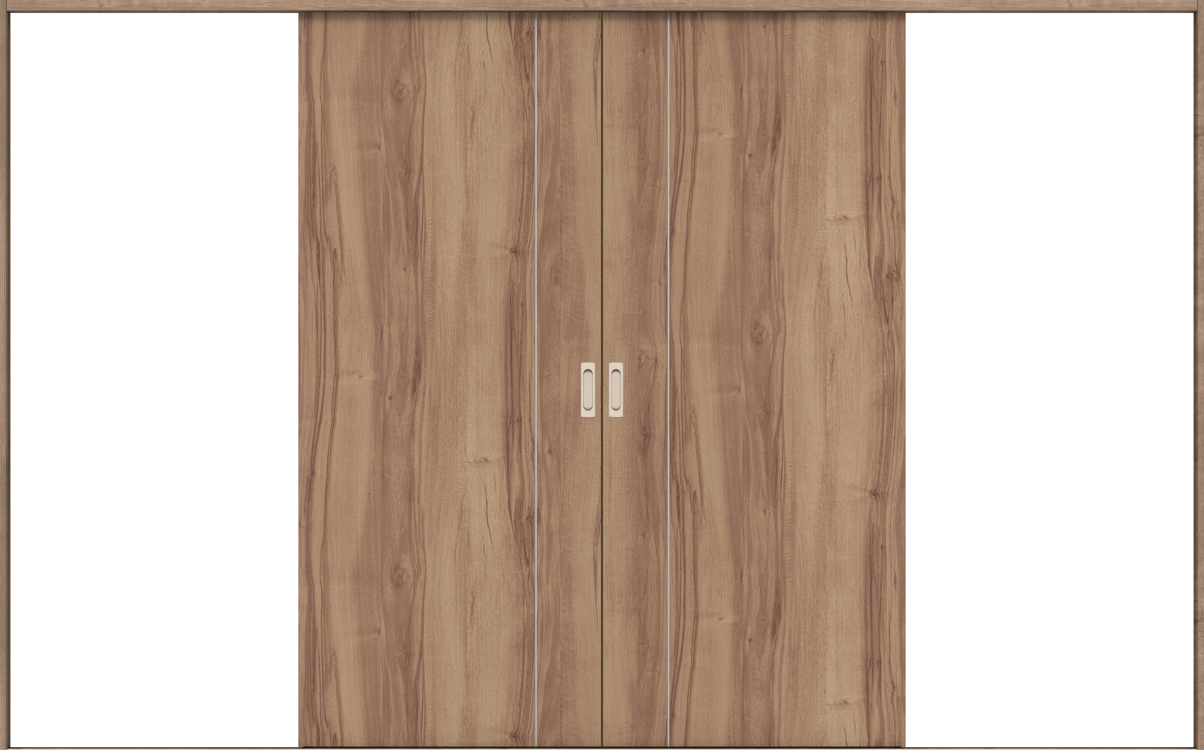 リビングドア　イエリア　引戸・引分　扉セット　Ｄ３デザイン　３２６６幅用　２０００高　〈バームブラウン柄〉　左右兼用　錠なし　ラクラクローズ付