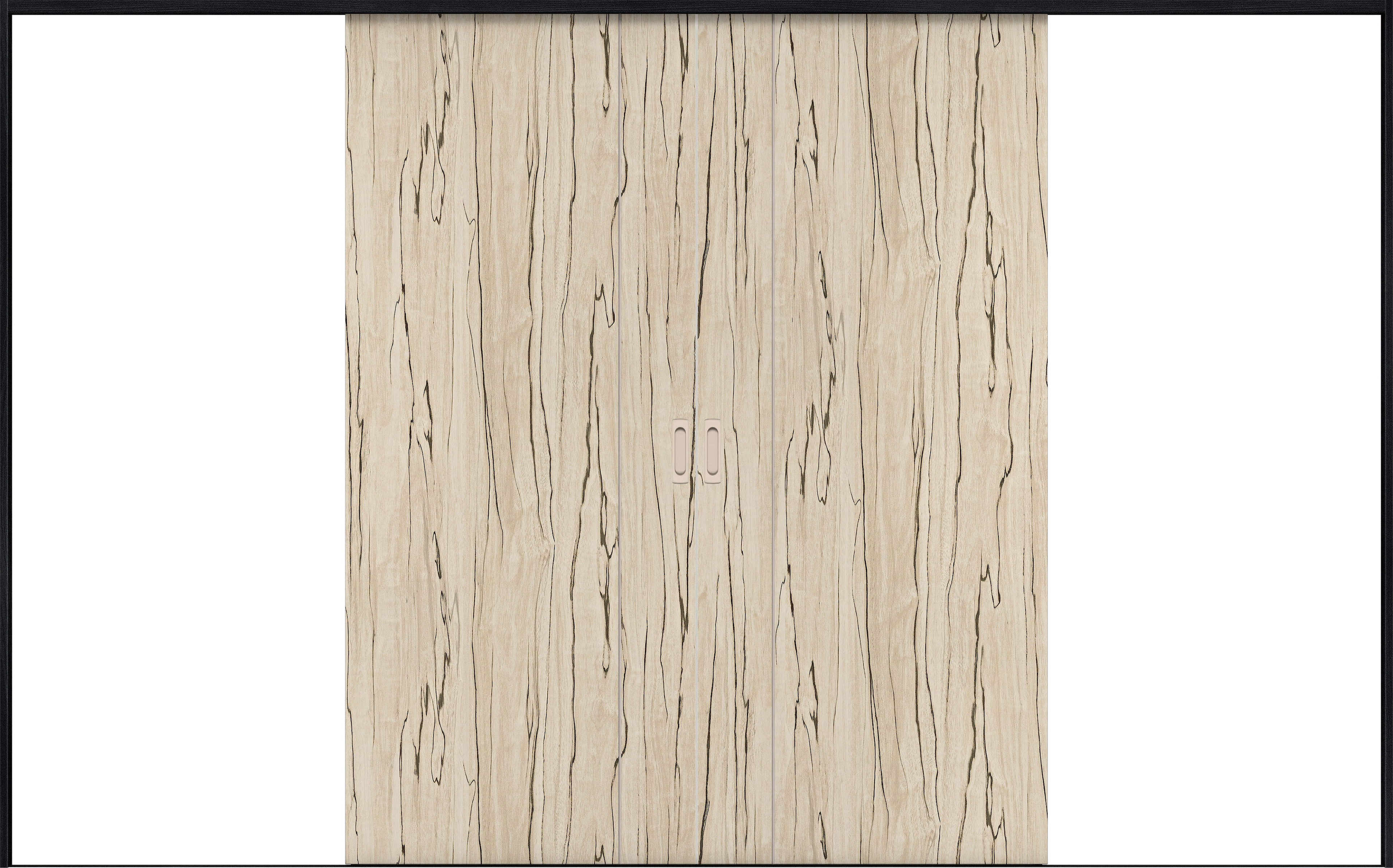 リビングドア　イエリア　引戸・引分　扉セット　Ｄ３デザイン　３２６６幅用　２０００高　〈スロウベージュ柄〉　左右兼用　錠なし　ラクラクローズ付