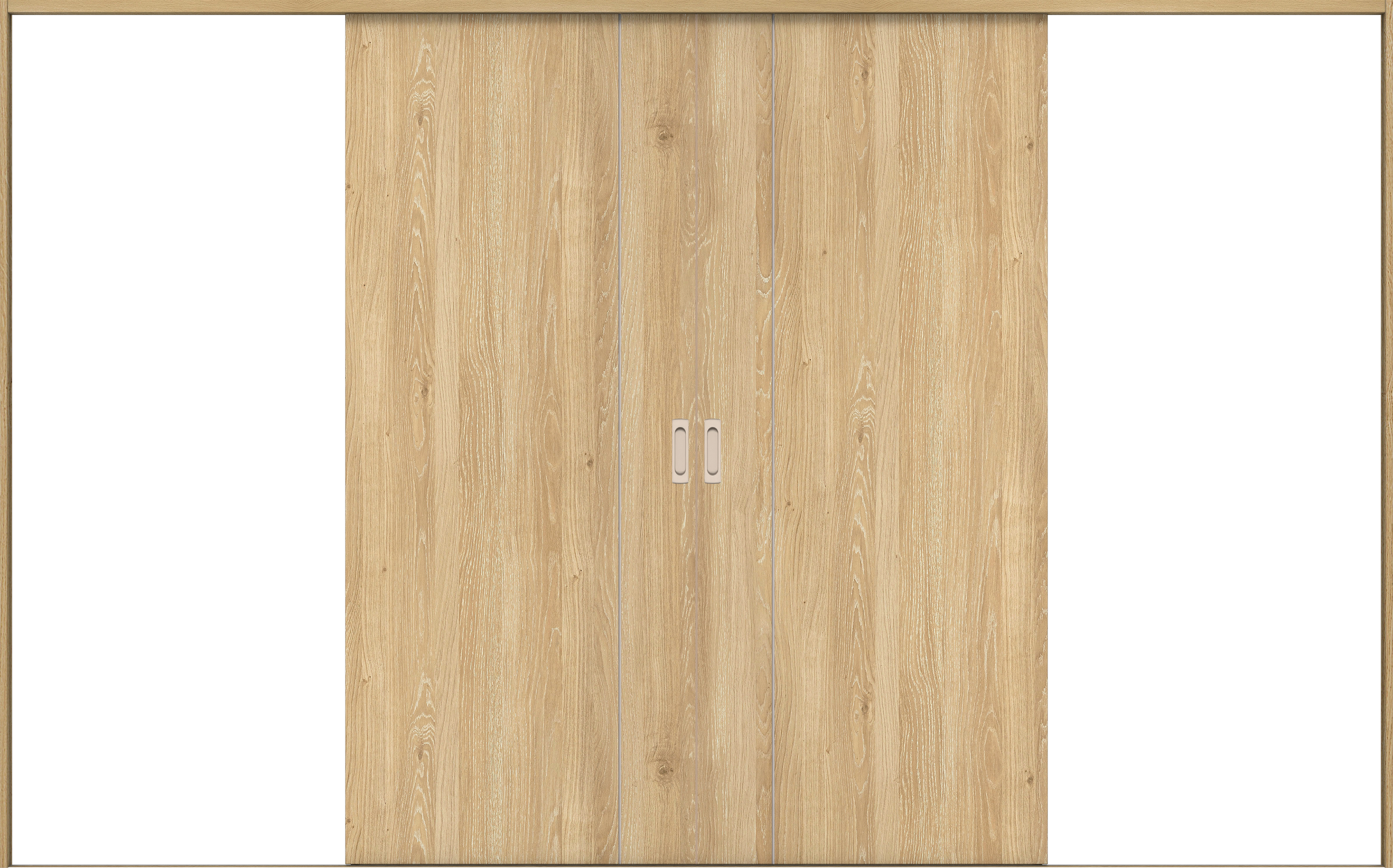 リビングドア　イエリア　引戸・引分　扉セット　Ｄ３デザイン　３２６６幅用　２０００高　〈ミルキーオーカー柄〉　左右兼用　錠なし　ラクラクローズ付