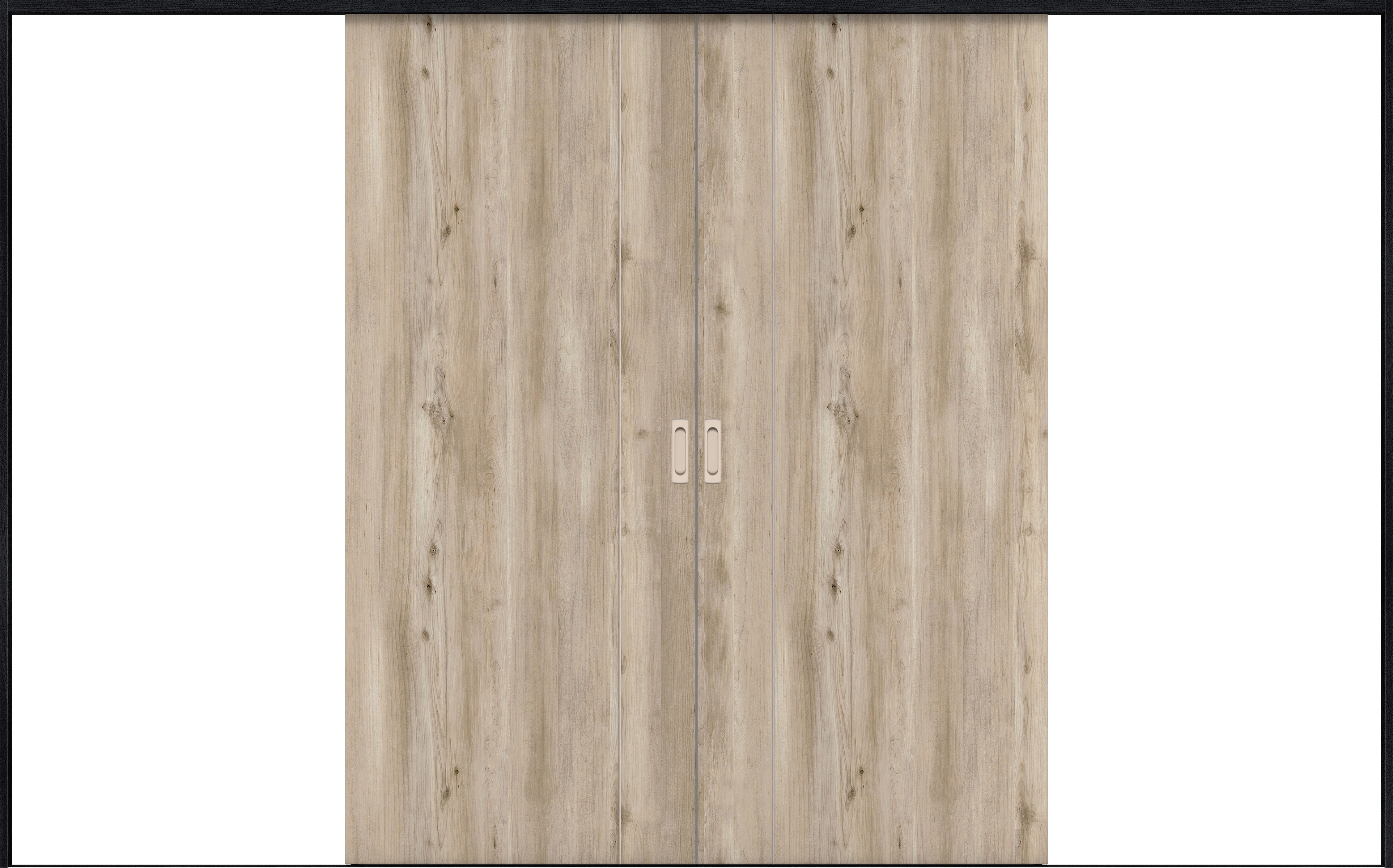 リビングドア　イエリア　引戸・引分　扉セット　Ｄ３デザイン　３２６６幅用　２０００高　〈スモークグレー柄〉　左右兼用　錠なし　ラクラクローズ付