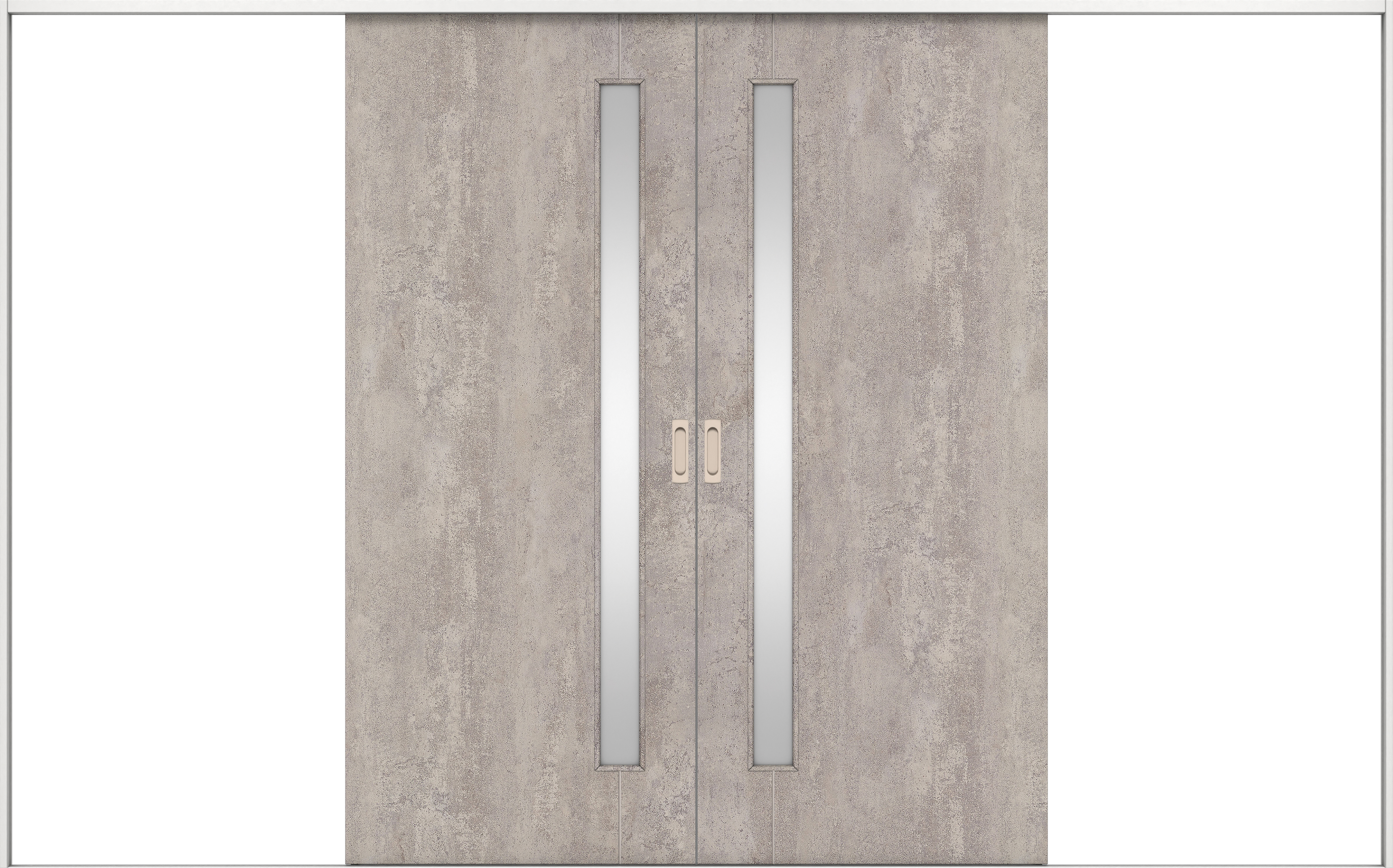 リビングドア　イエリア　引戸・引分　扉セット　Ｄ４デザイン　３２６６幅用　２０００高　〈コンクリートグレー柄〉　左右兼用　錠なし　ラクラクローズ付