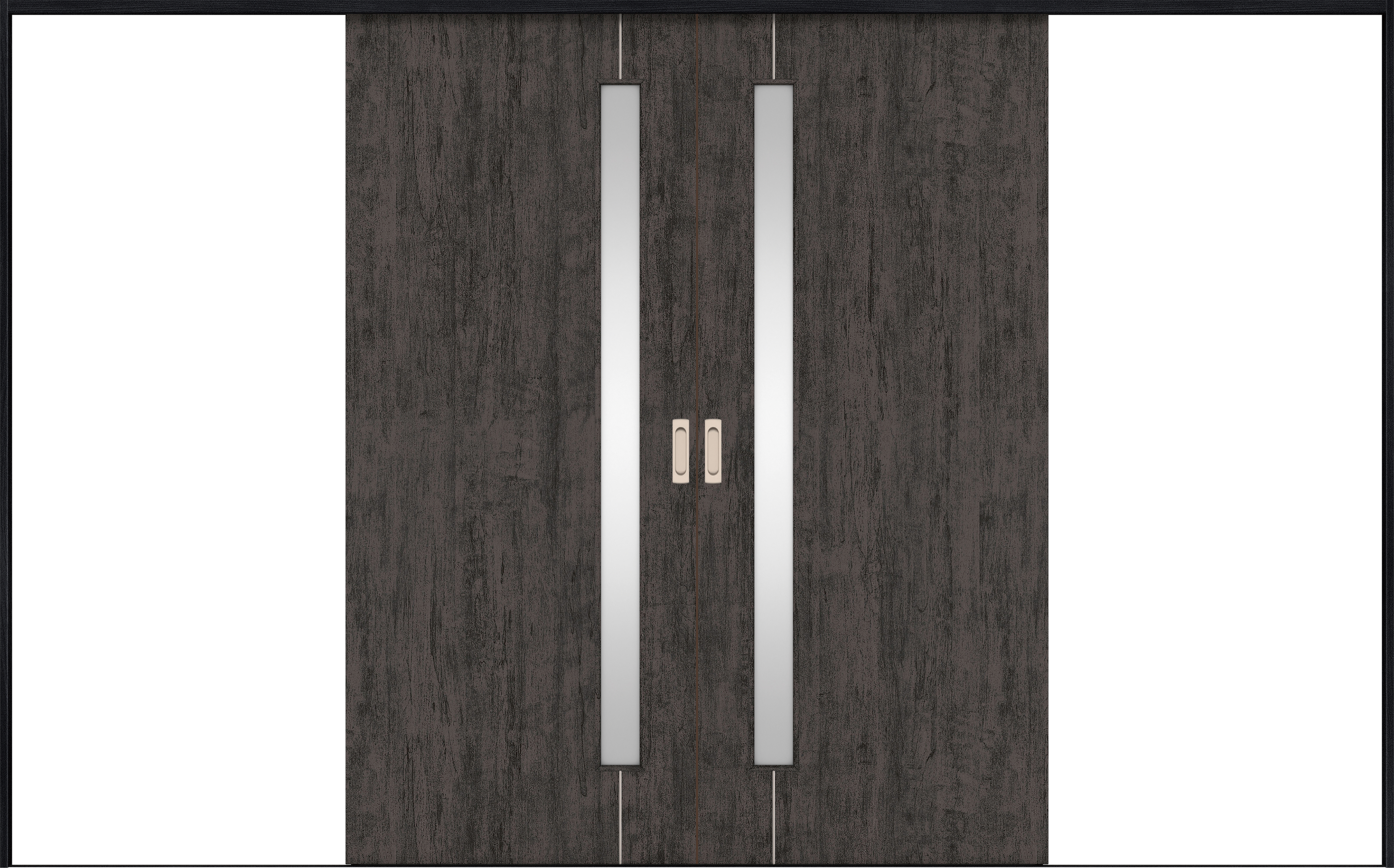 リビングドア　イエリア　引戸・引分　扉セット　Ｄ４デザイン　３２６６幅用　２０００高　〈ドライブラック柄〉　左右兼用　錠なし　ラクラクローズ付