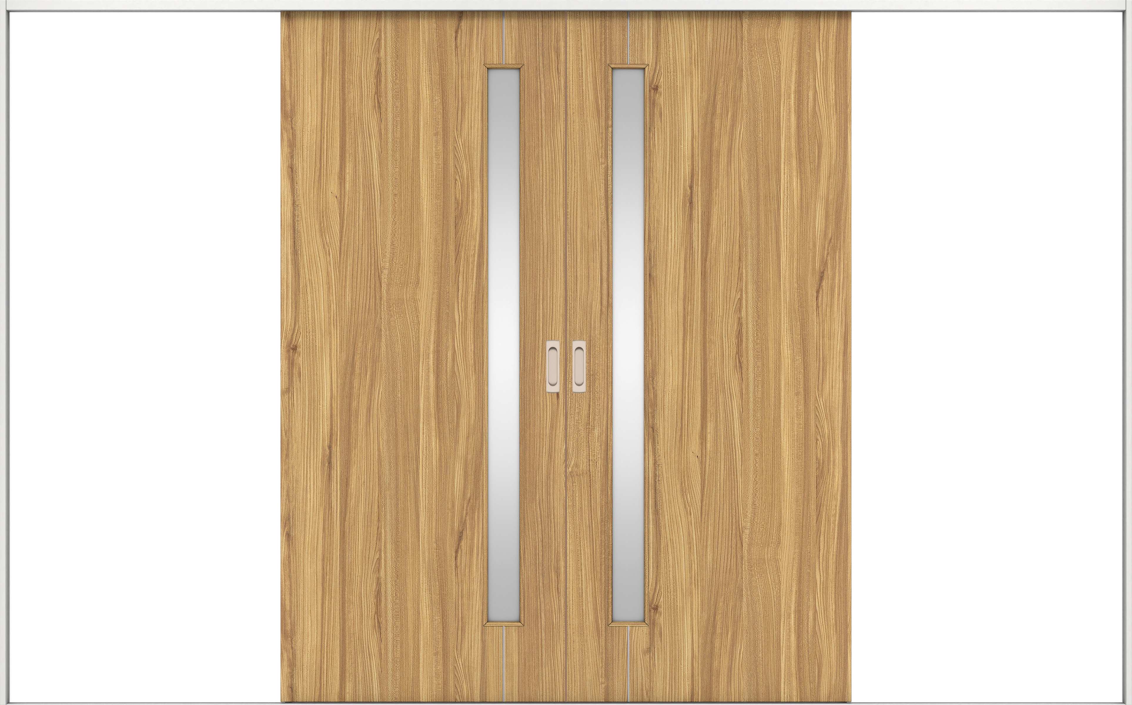 リビングドア　イエリア　引戸・引分　扉セット　Ｄ４デザイン　３２６６幅用　２０００高　〈シナモンブラウン柄〉　左右兼用　錠なし　ラクラクローズ付