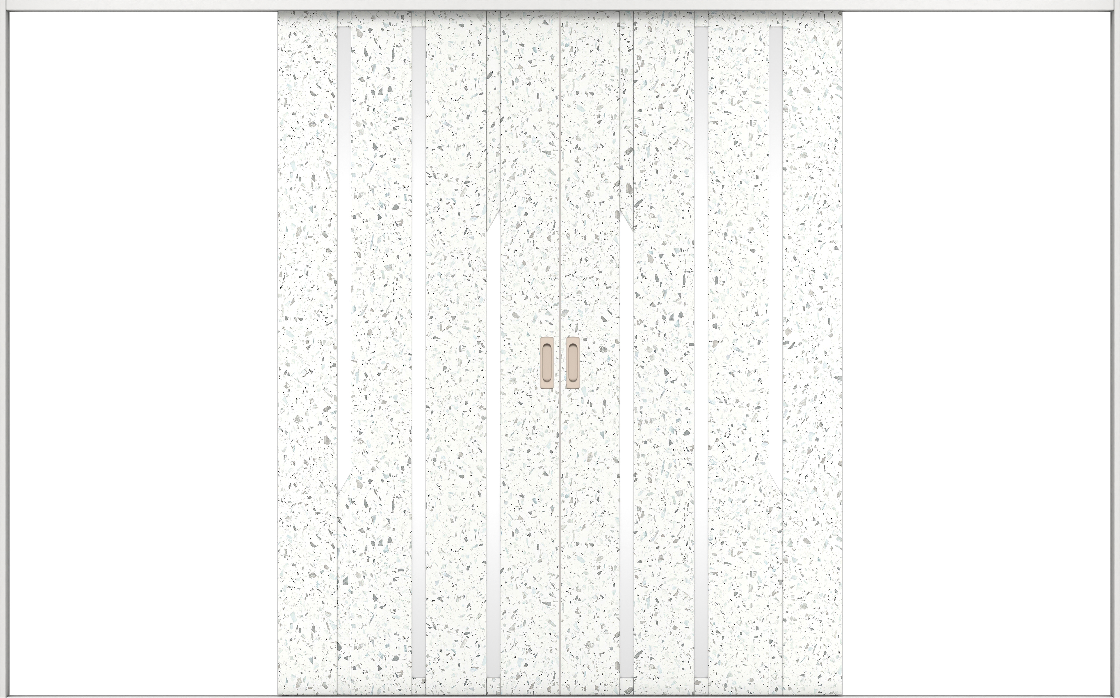 リビングドア　イエリア　引戸・引分　扉セット　Ｅ３デザイン　３２６６幅用　２０００高　〈テラゾホワイト柄〉　左右兼用　錠なし　ラクラクローズ付