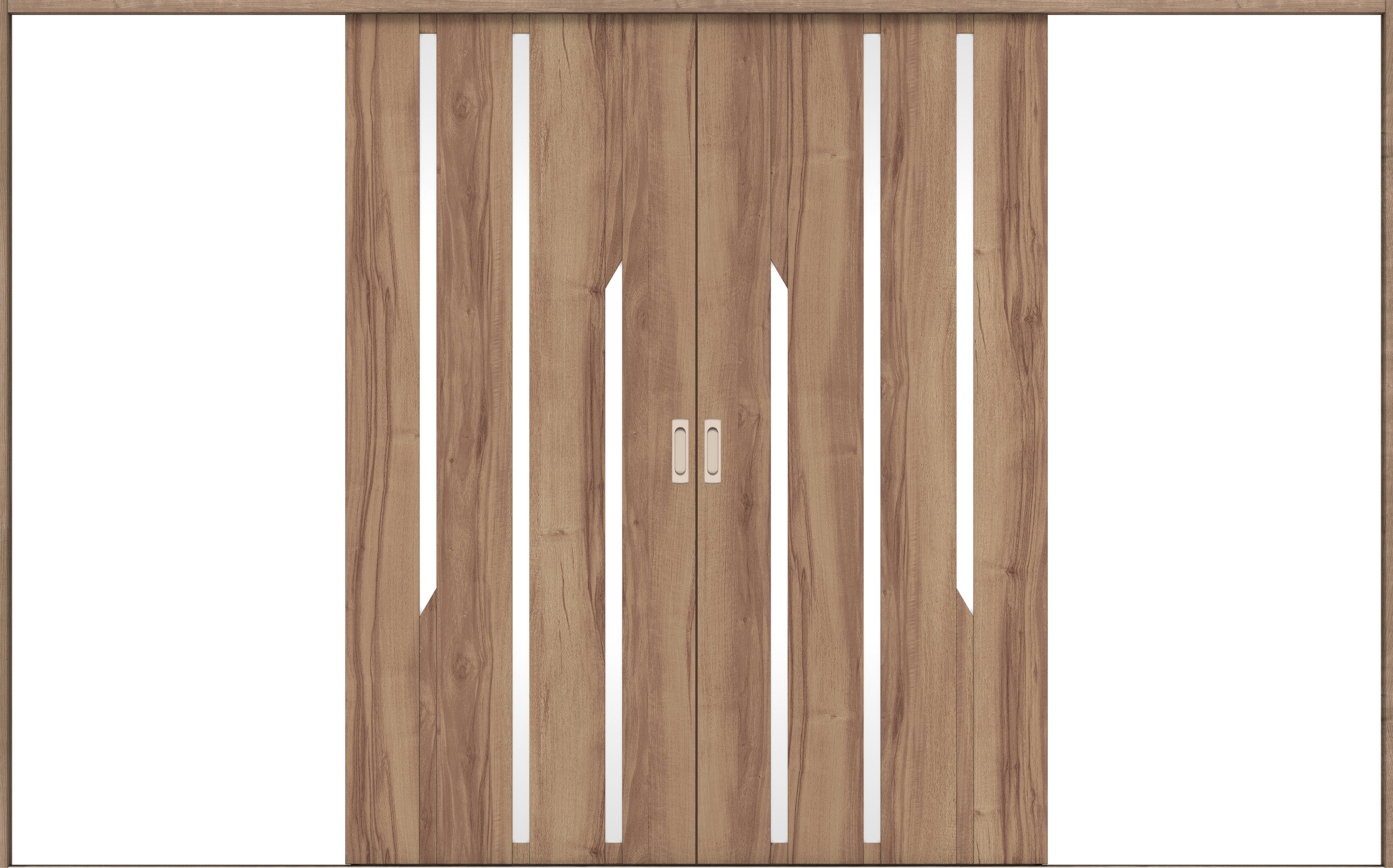 リビングドア　イエリア　引戸・引分　扉セット　Ｅ３デザイン　３２６６幅用　２０００高　〈バームブラウン柄〉　左右兼用　錠なし　ラクラクローズ付