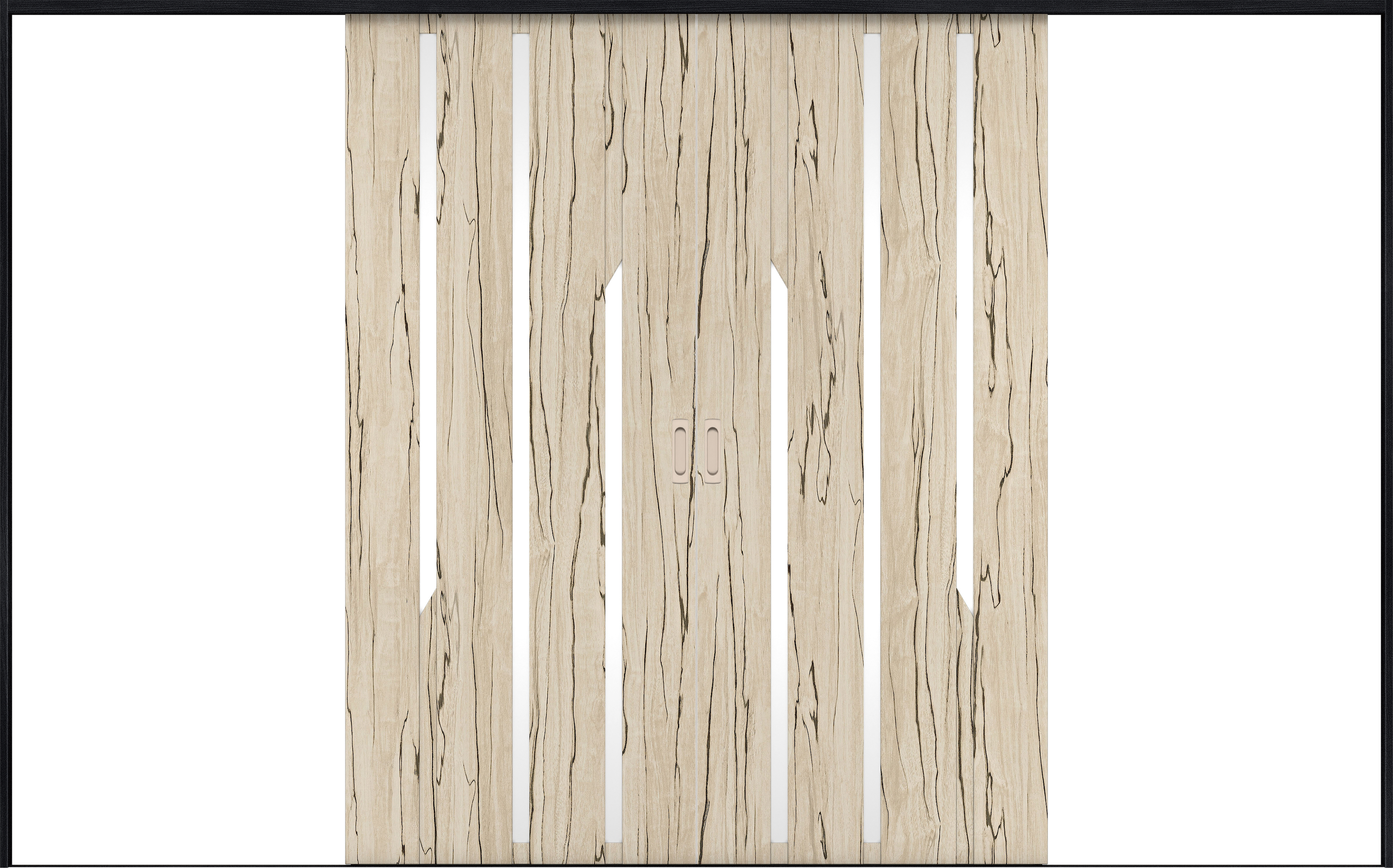 リビングドア　イエリア　引戸・引分　扉セット　Ｅ３デザイン　３２６６幅用　２０００高　〈スロウベージュ柄〉　左右兼用　錠なし　ラクラクローズ付