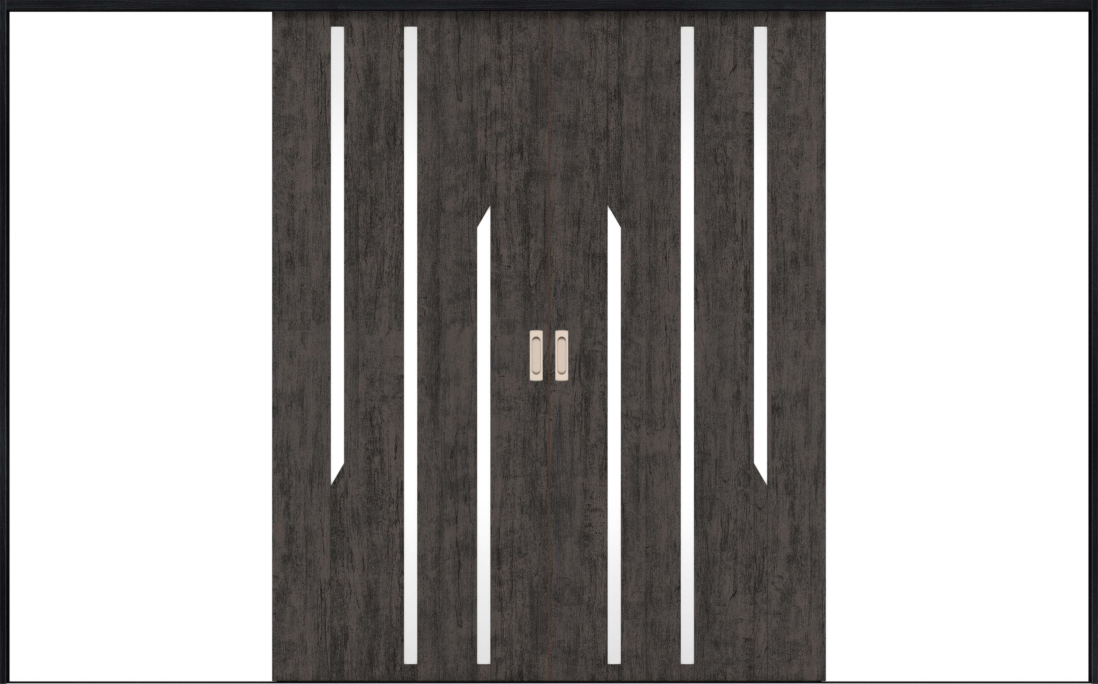 リビングドア　イエリア　引戸・引分　扉セット　Ｅ３デザイン　３２６６幅用　２０００高　〈ドライブラック柄〉　左右兼用　錠なし　ラクラクローズ付