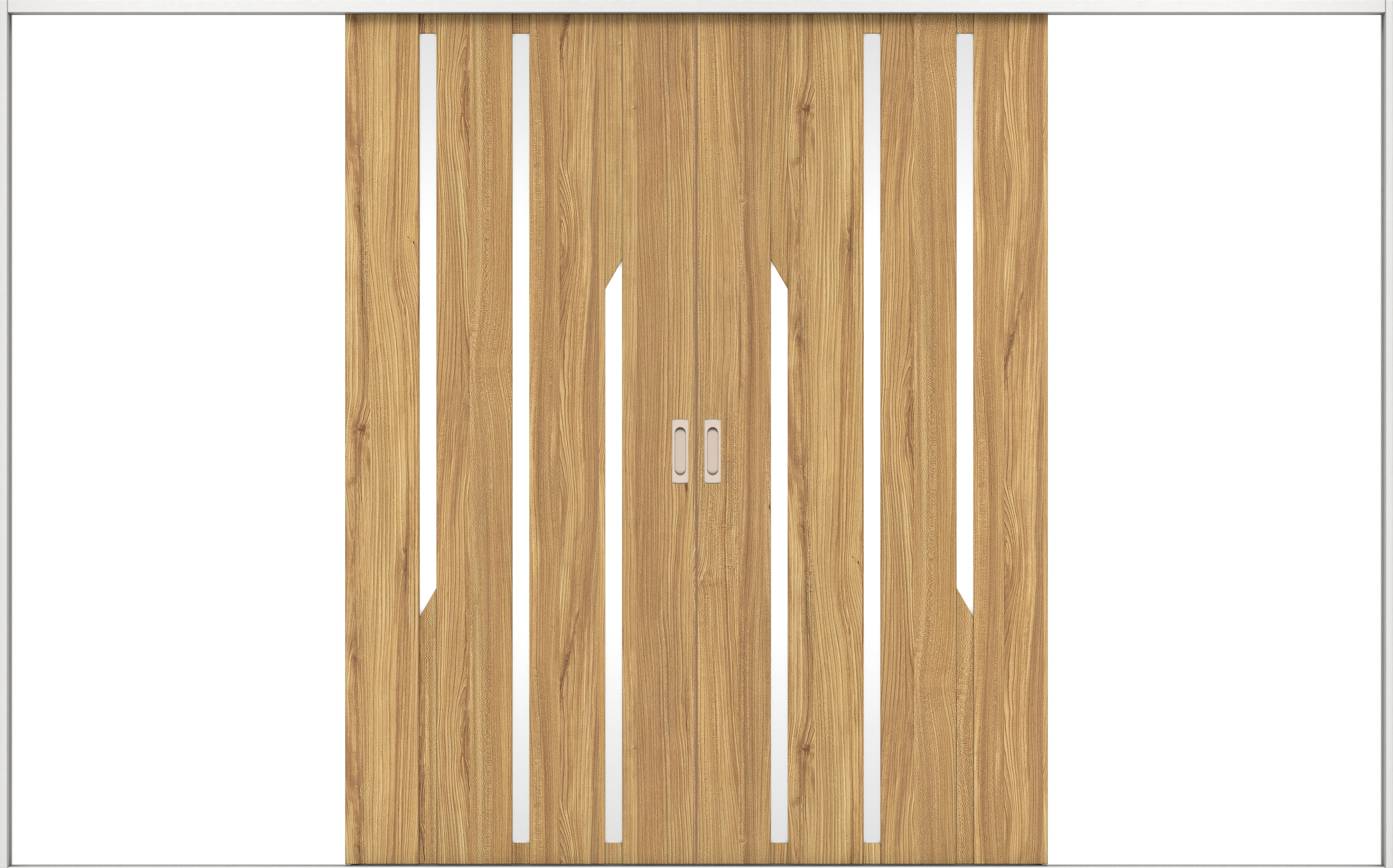 リビングドア　イエリア　引戸・引分　扉セット　Ｅ３デザイン　３２６６幅用　２０００高　〈シナモンブラウン柄〉　左右兼用　錠なし　ラクラクローズ付