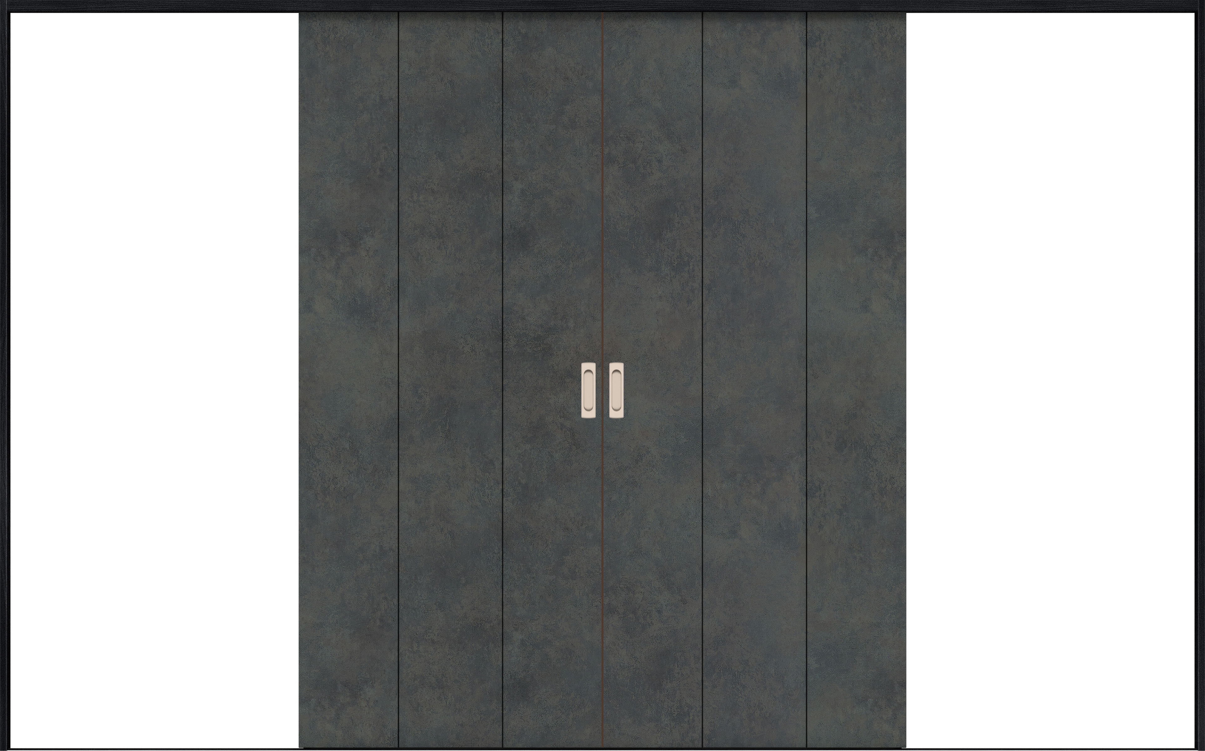 リビングドア　イエリア　引戸・引分　扉セット　Ｇ１デザイン　３２６６幅用　２０００高　〈アイアンブラック柄〉　左右兼用　錠なし　ラクラクローズ付