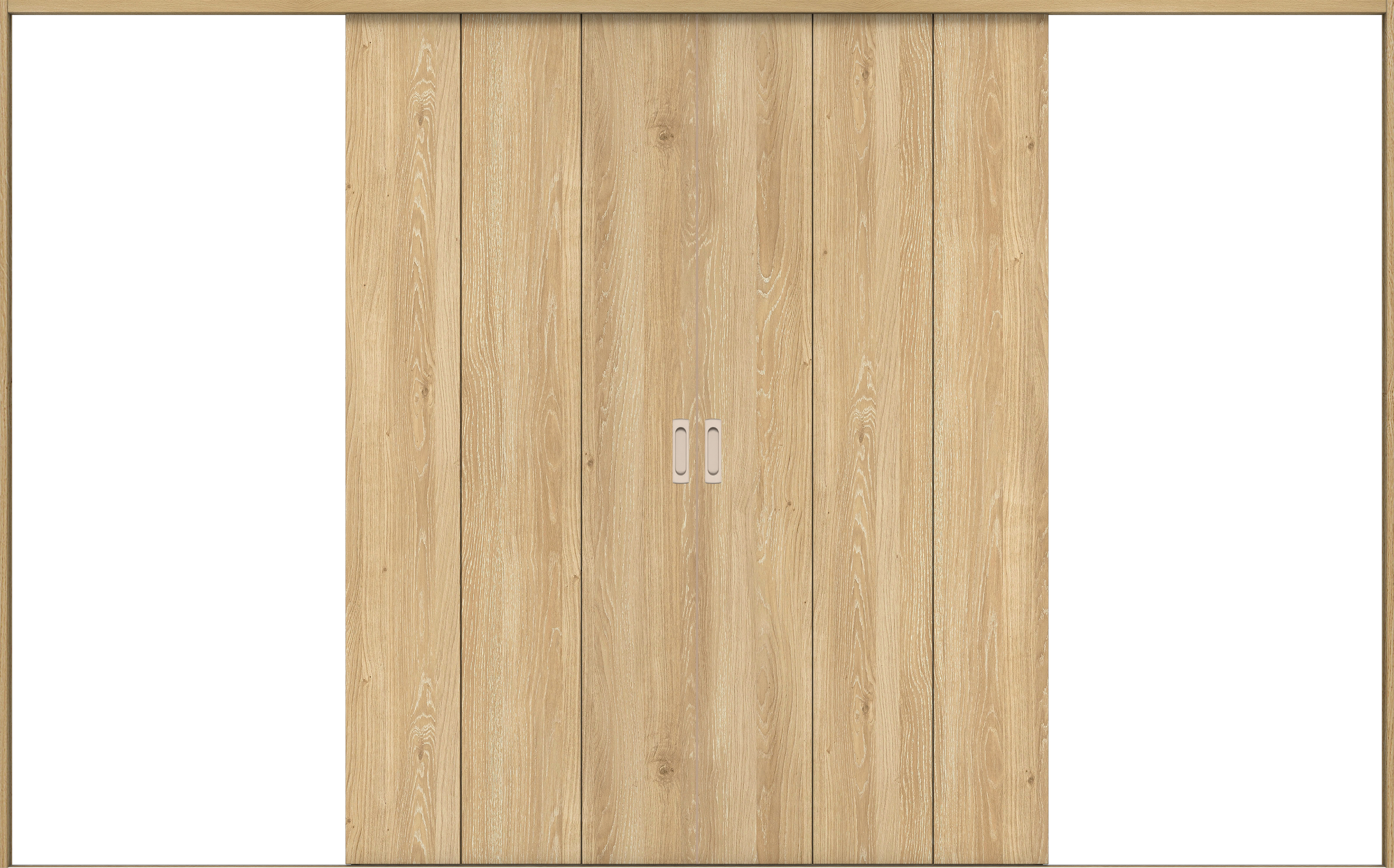 リビングドア　イエリア　引戸・引分　扉セット　Ｇ１デザイン　３２６６幅用　２０００高　〈ミルキーオーカー柄〉　左右兼用　錠なし　ラクラクローズ付