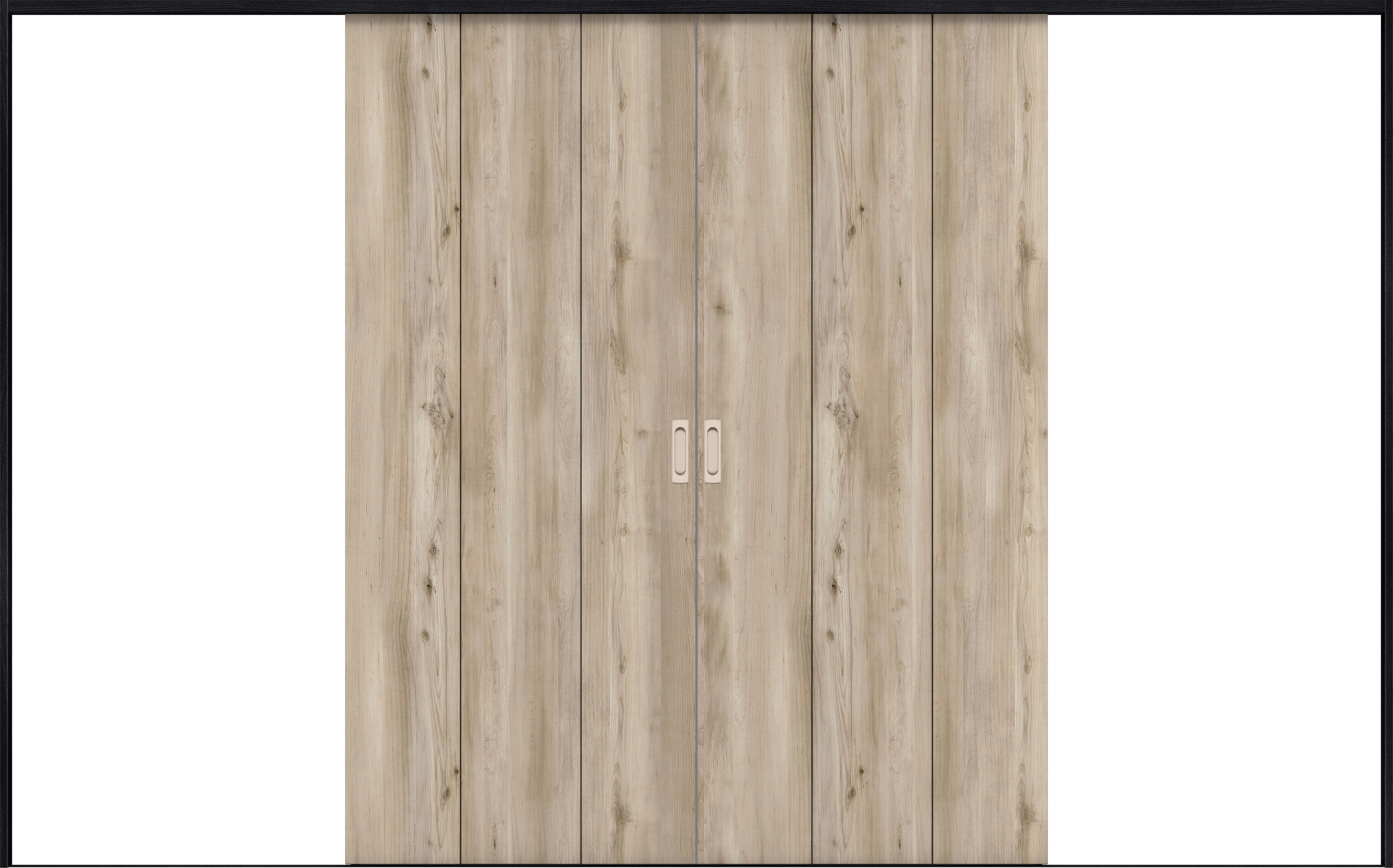 リビングドア　イエリア　引戸・引分　扉セット　Ｇ１デザイン　３２６６幅用　２０００高　〈スモークグレー柄〉　左右兼用　錠なし　ラクラクローズ付