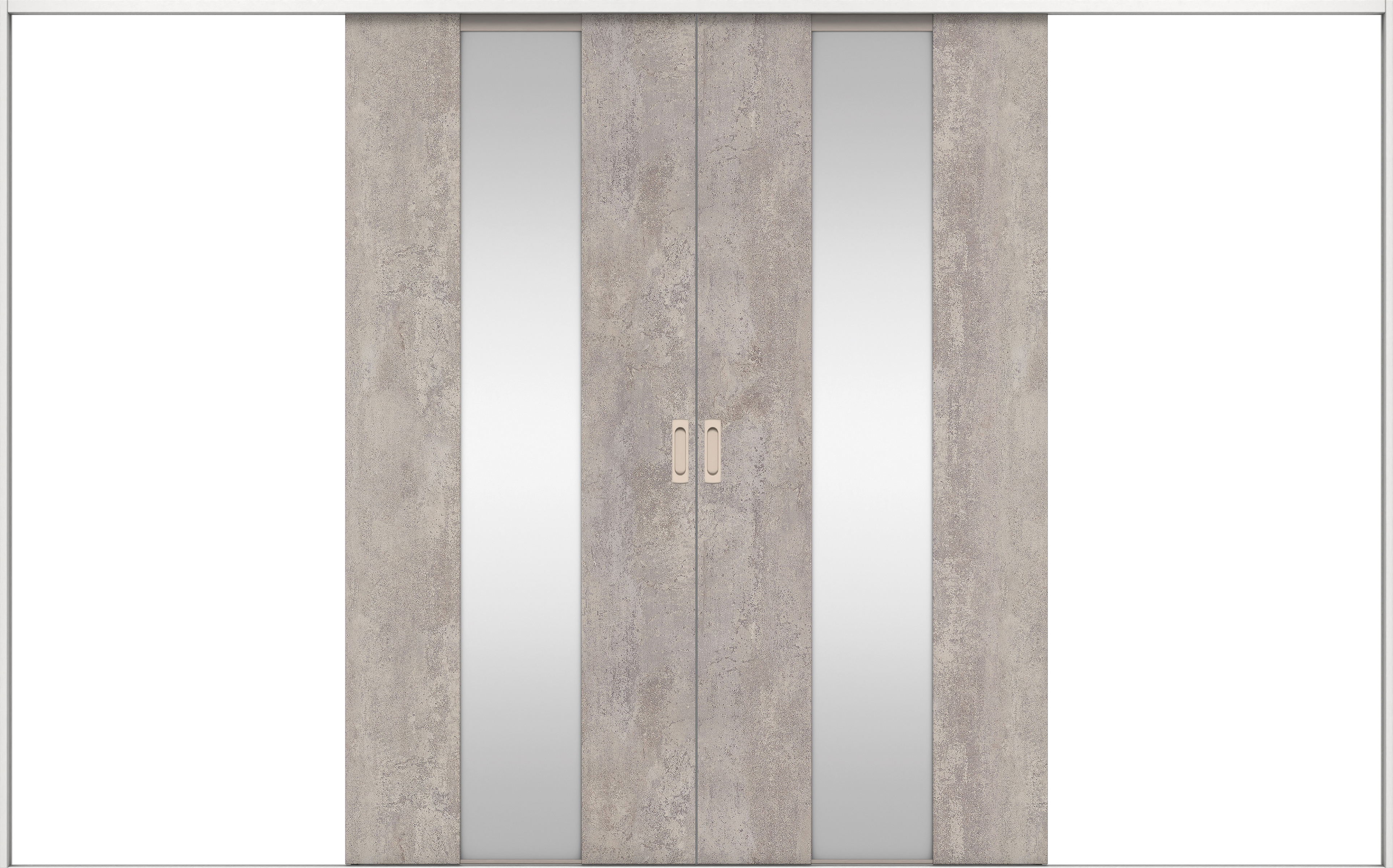 リビングドア　イエリア　引戸・引分　扉セット　Ｇ５デザイン　３２６６幅用　２０００高　〈コンクリートグレー柄〉　左右兼用　錠なし　ラクラクローズ付