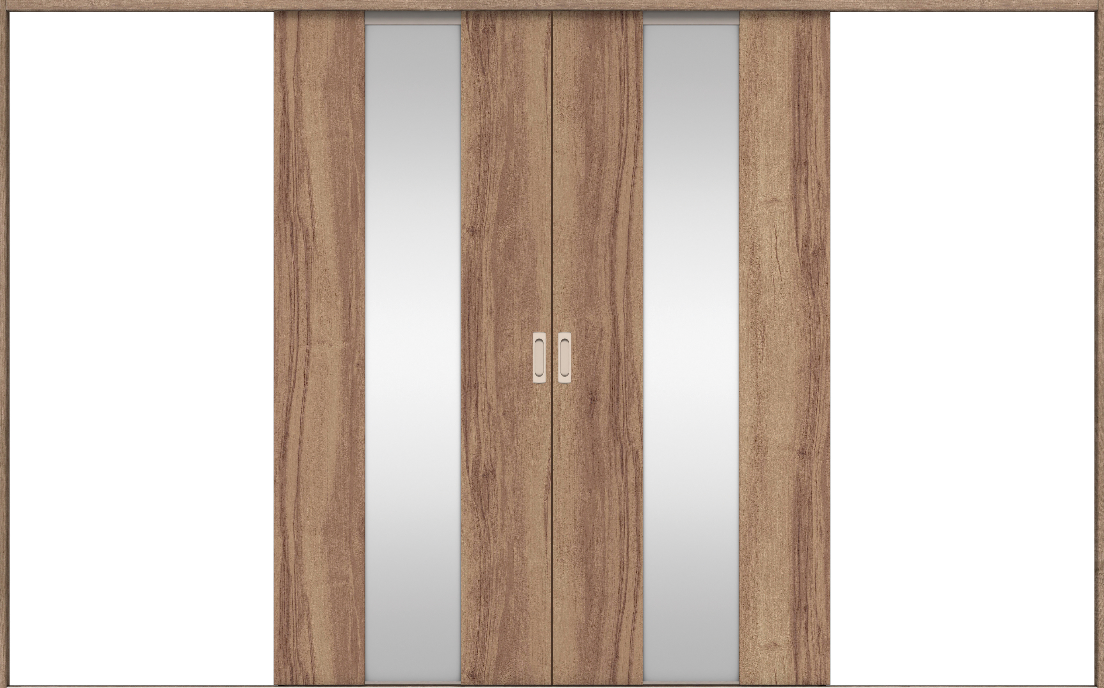 リビングドア　イエリア　引戸・引分　扉セット　Ｇ５デザイン　３２６６幅用　２０００高　〈バームブラウン柄〉　左右兼用　錠なし　ラクラクローズ付