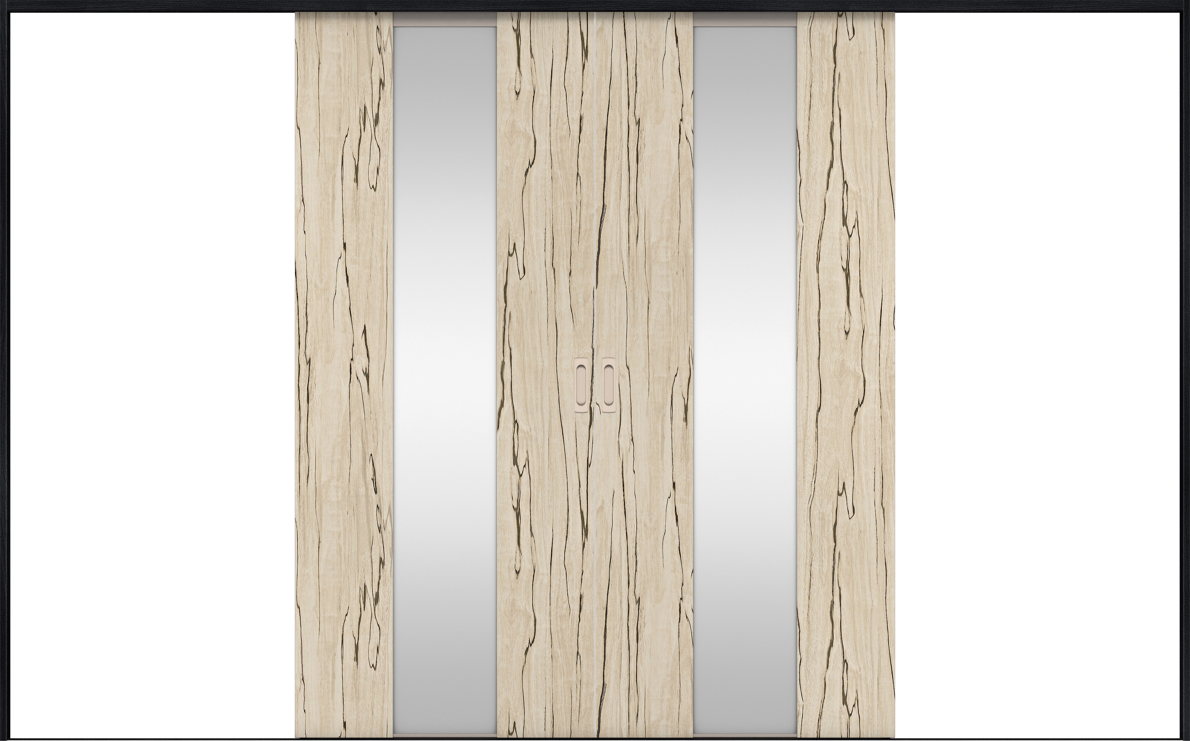 リビングドア　イエリア　引戸・引分　扉セット　Ｇ５デザイン　３２６６幅用　２０００高　〈スロウベージュ柄〉　左右兼用　錠なし　ラクラクローズ付