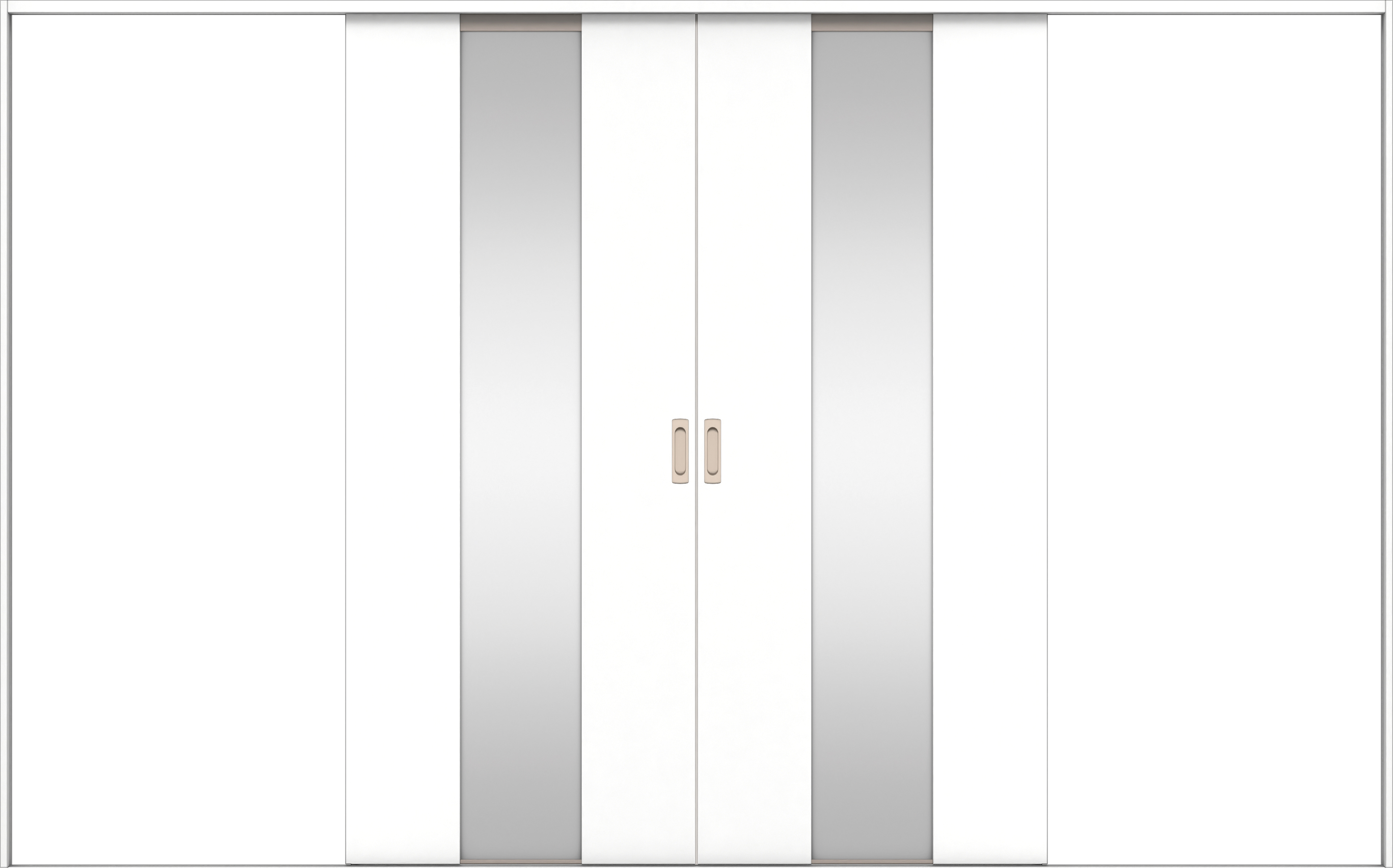 リビングドア　イエリア　引戸・引分　扉セット　Ｇ５デザイン　３２６６幅用　２０００高　〈パウダーホワイト柄〉　左右兼用　錠なし　ラクラクローズ付