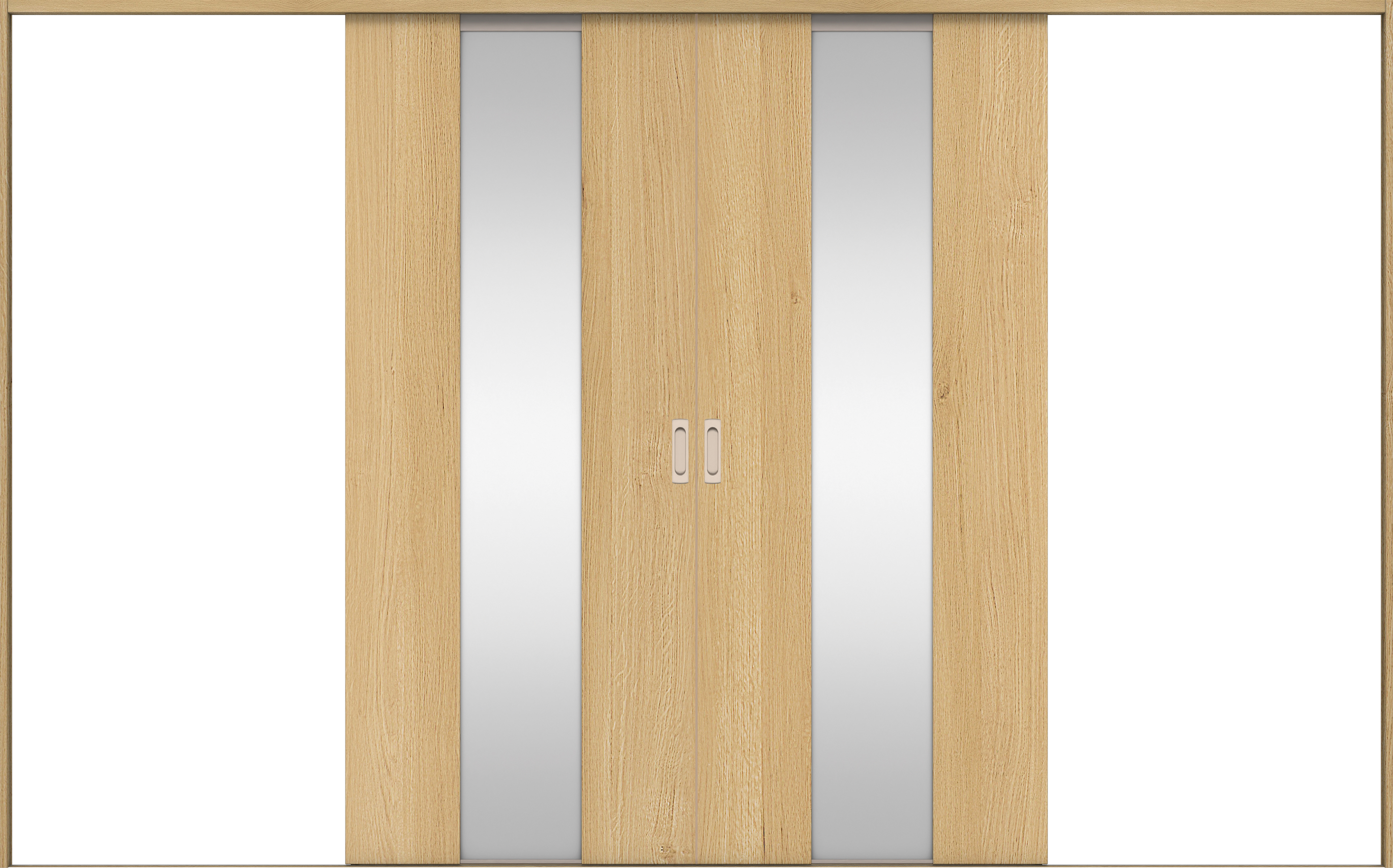 リビングドア　イエリア　引戸・引分　扉セット　Ｇ５デザイン　３２６６幅用　２０００高　〈ライトオーカー柄〉　左右兼用　錠なし　ラクラクローズ付