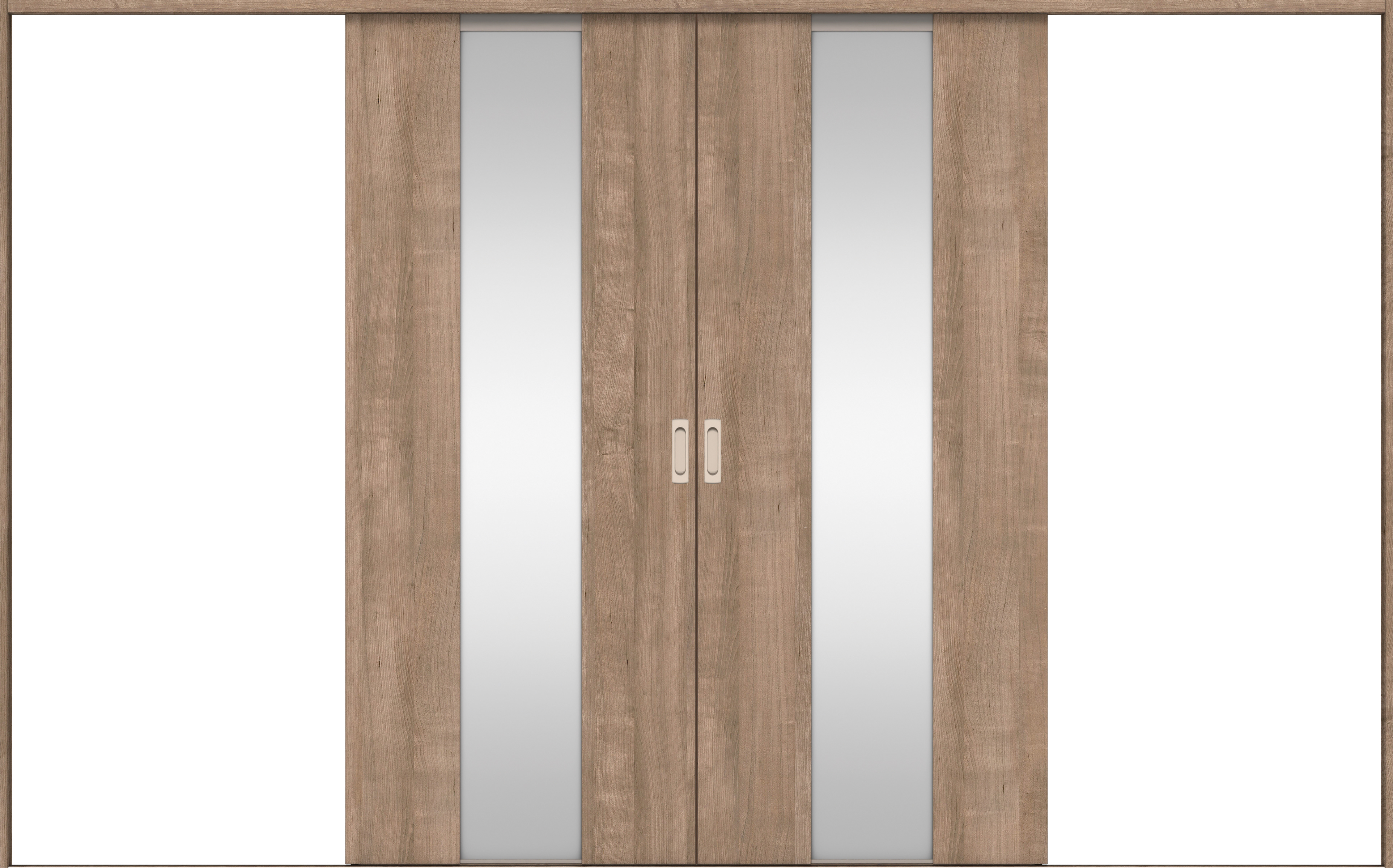 リビングドア　イエリア　引戸・引分　扉セット　Ｇ５デザイン　３２６６幅用　２０００高　〈トープグレー柄〉　左右兼用　錠なし　ラクラクローズ付