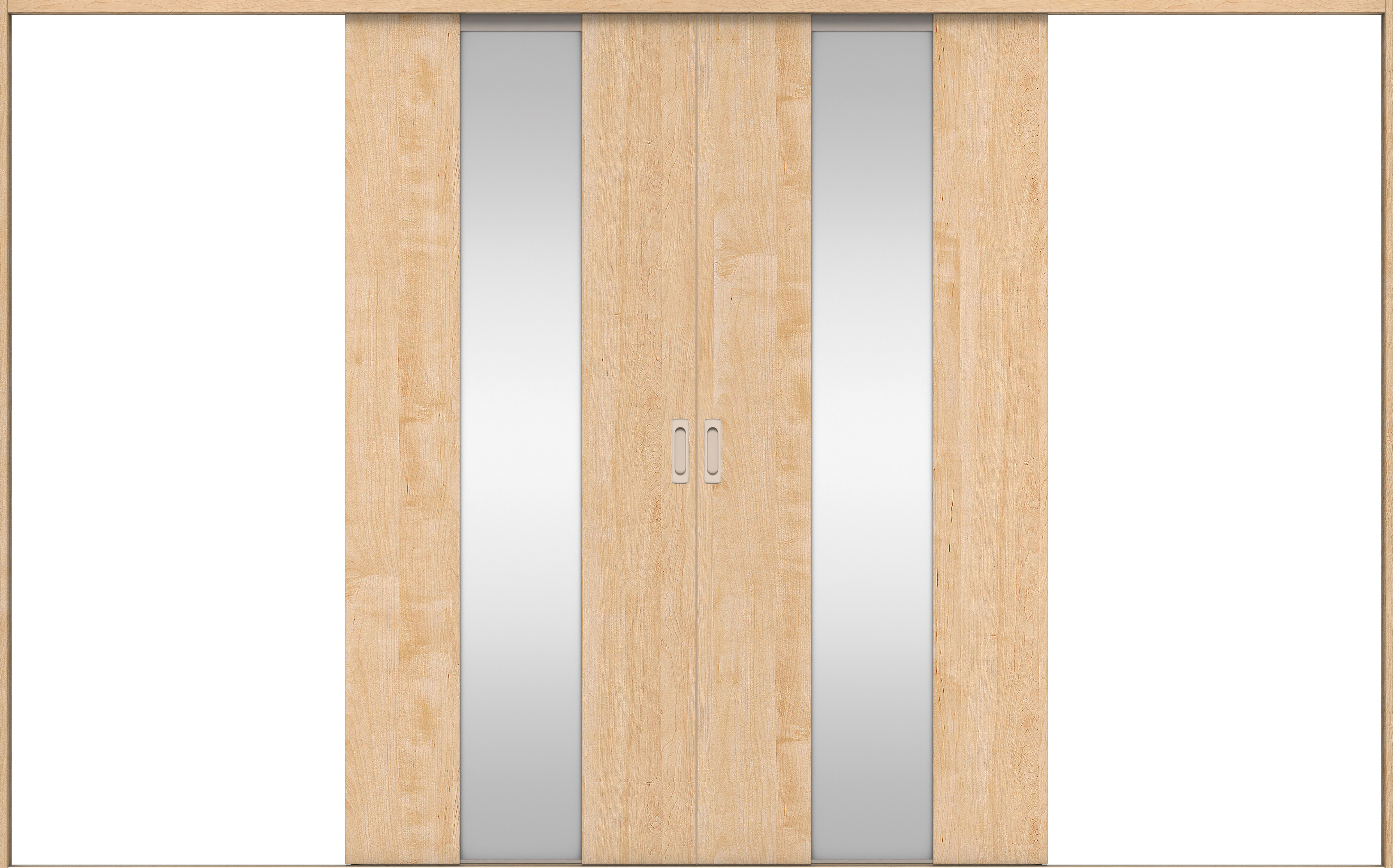 リビングドア　イエリア　引戸・引分　扉セット　Ｇ５デザイン　３２６６幅用　２０００高　〈ミルベージュ柄〉　左右兼用　錠なし　ラクラクローズ付