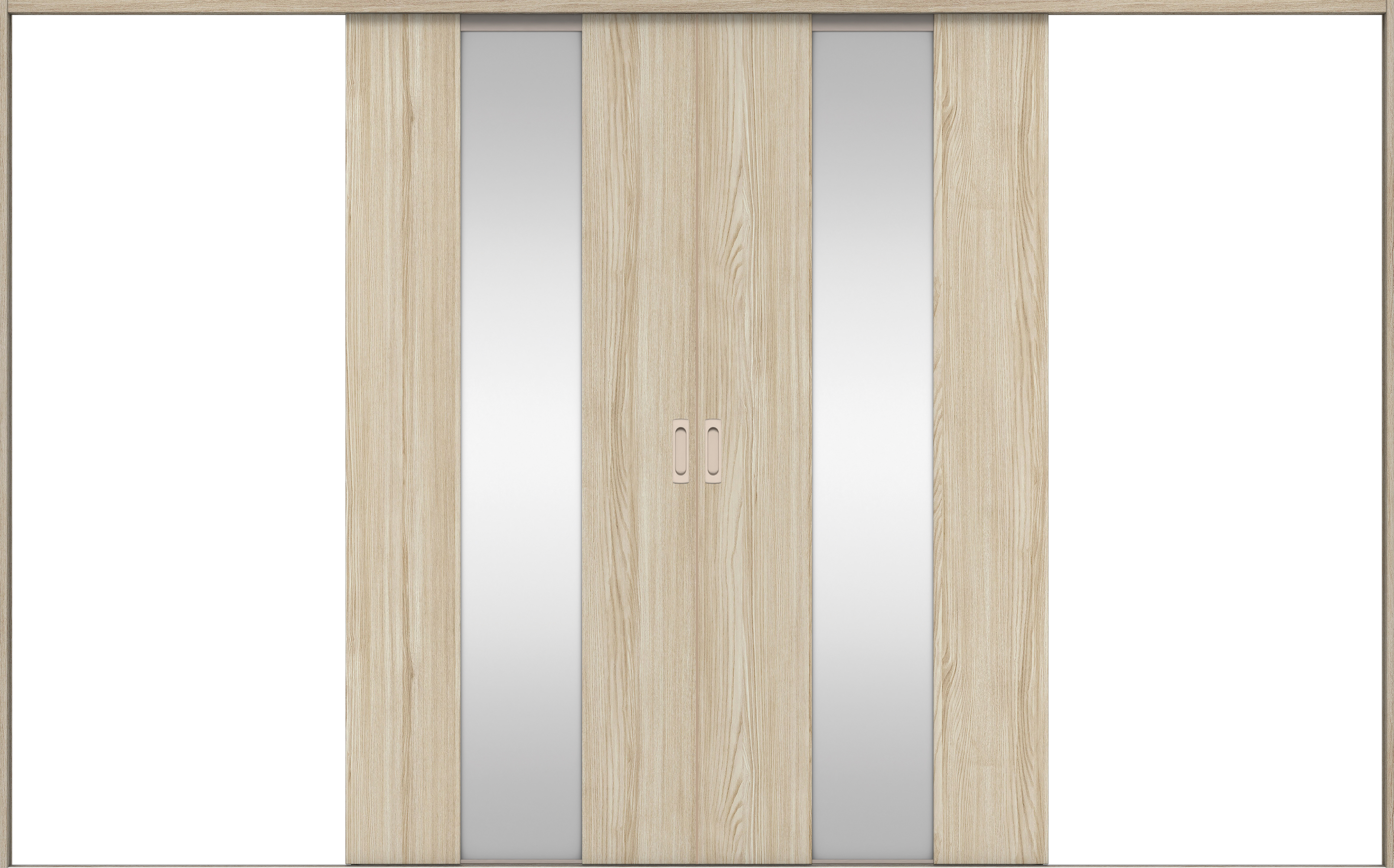 リビングドア　イエリア　引戸・引分　扉セット　Ｇ５デザイン　３２６６幅用　２０００高　〈ソフトグレージュ柄〉　左右兼用　錠なし　ラクラクローズ付