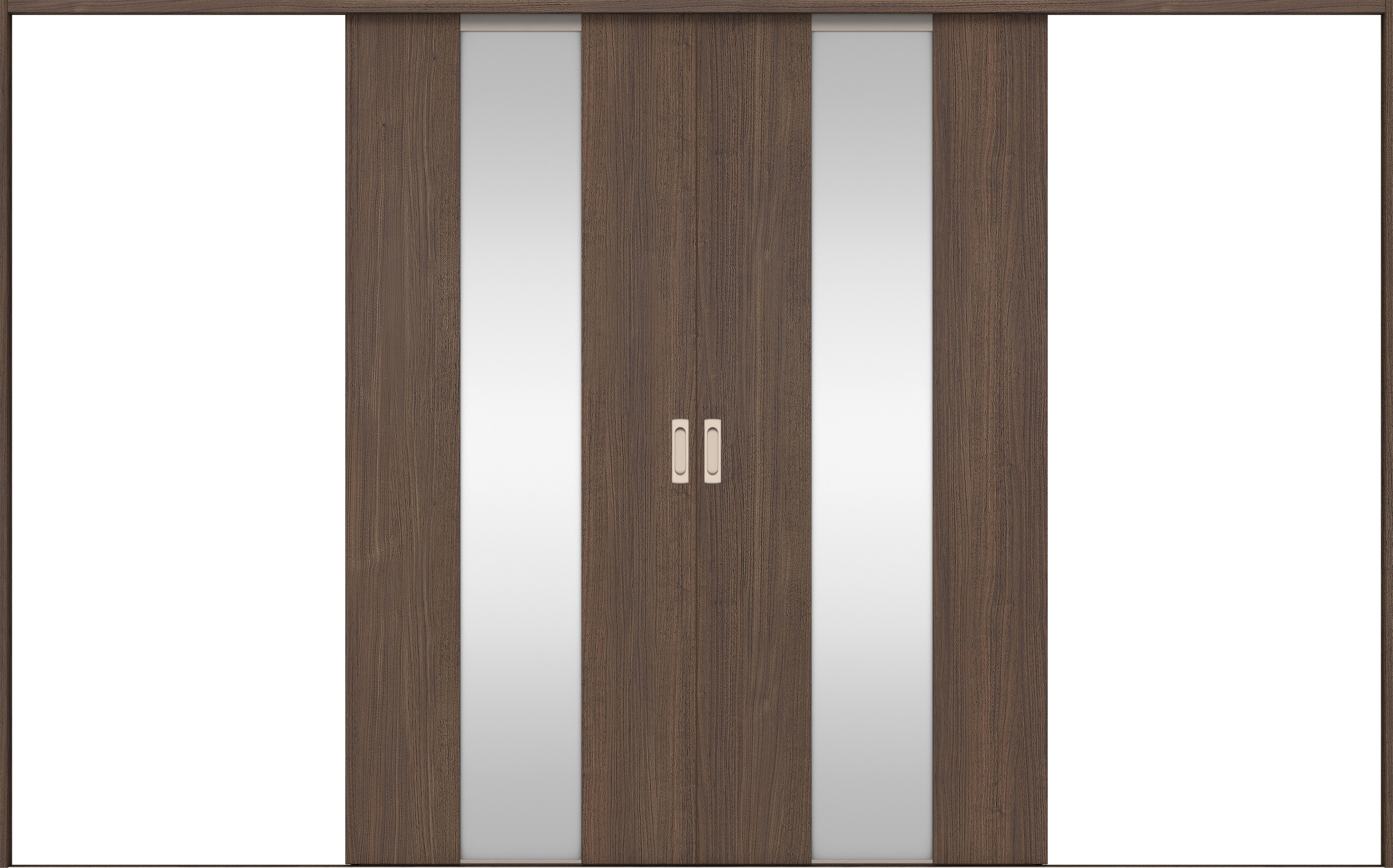 リビングドア　イエリア　引戸・引分　扉セット　Ｇ５デザイン　３２６６幅用　２０００高　〈ダルブラウン柄〉　左右兼用　錠なし　ラクラクローズ付