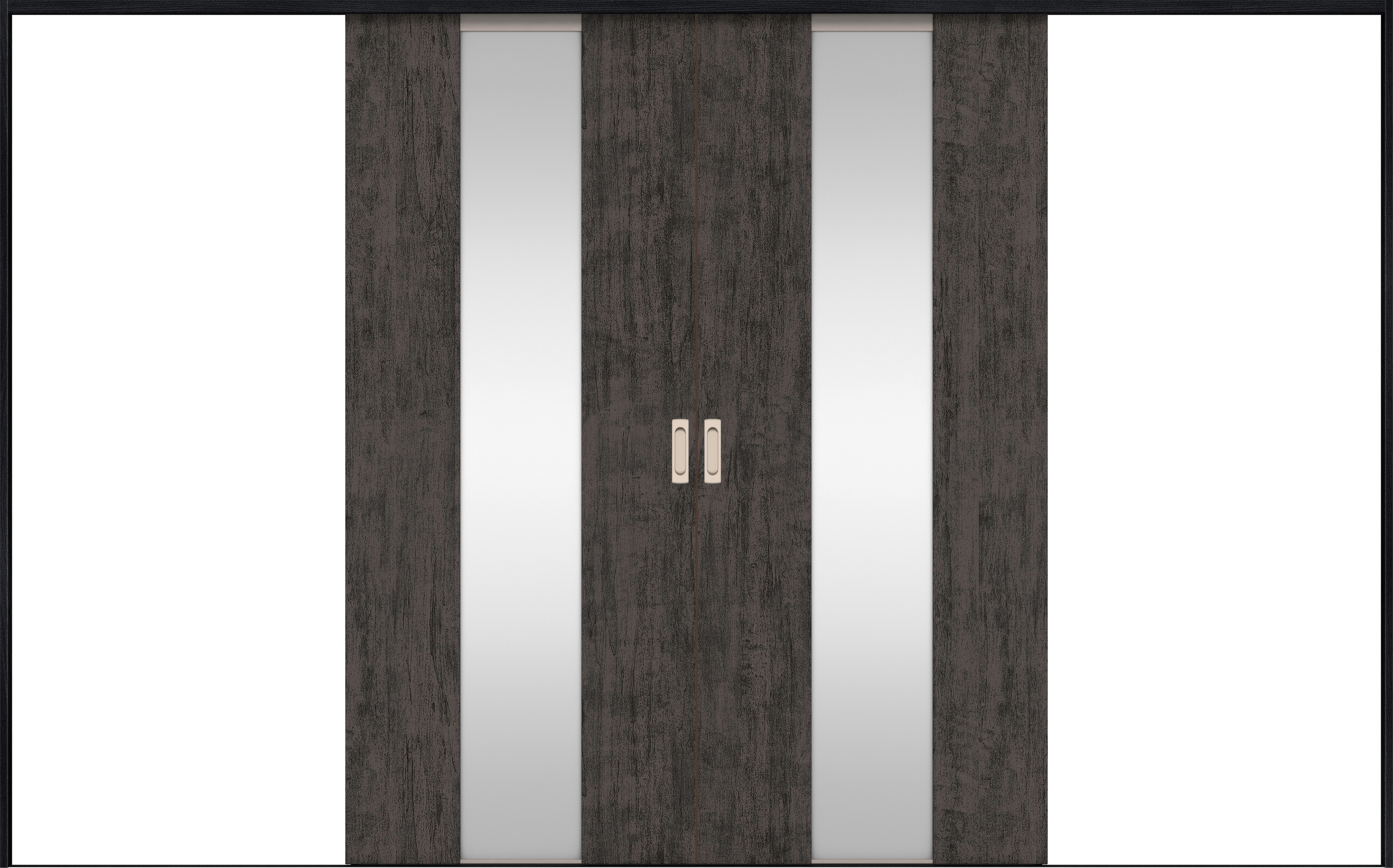 リビングドア　イエリア　引戸・引分　扉セット　Ｇ５デザイン　３２６６幅用　２０００高　〈ドライブラック柄〉　左右兼用　錠なし　ラクラクローズ付