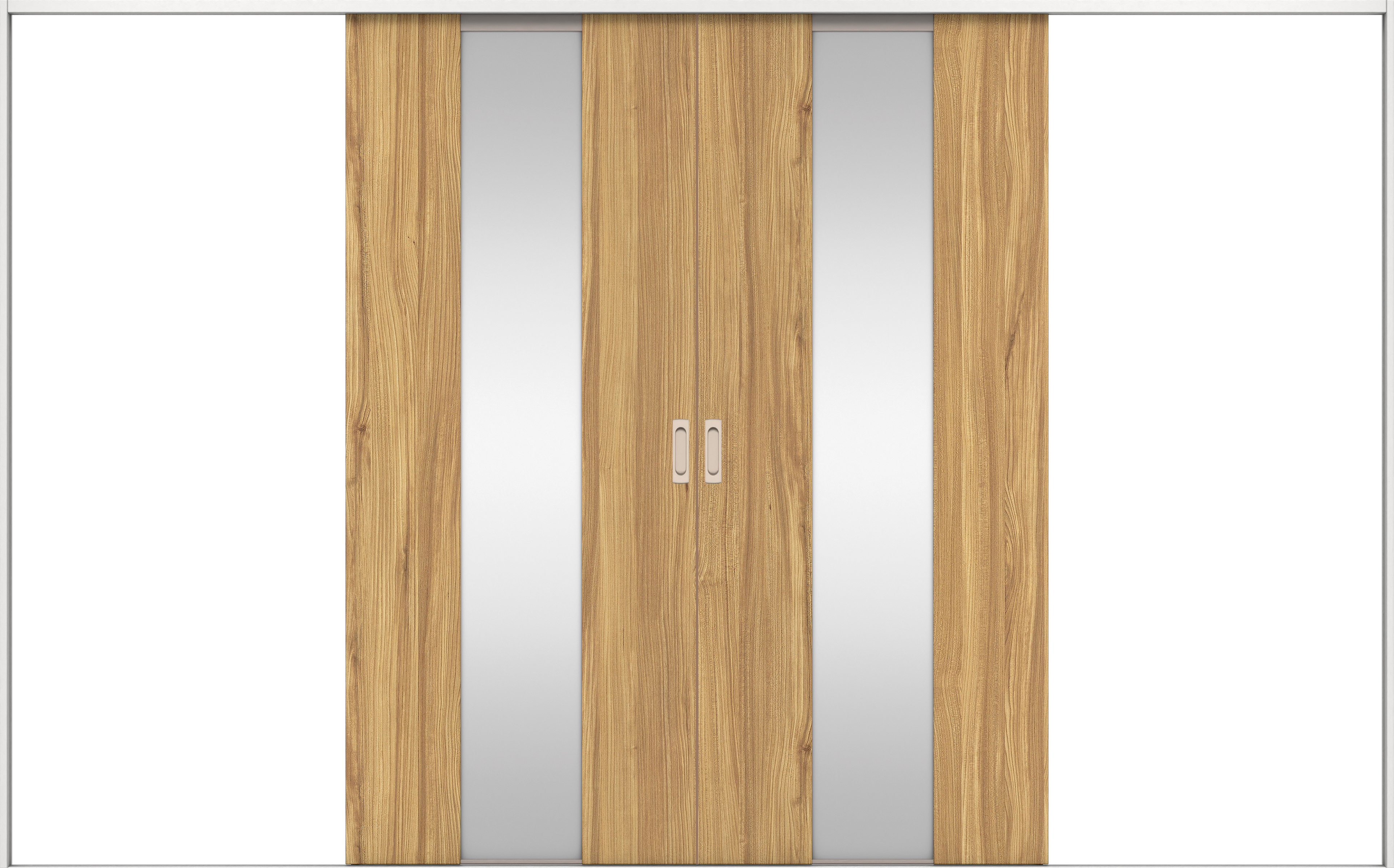 リビングドア　イエリア　引戸・引分　扉セット　Ｇ５デザイン　３２６６幅用　２０００高　〈シナモンブラウン柄〉　左右兼用　錠なし　ラクラクローズ付