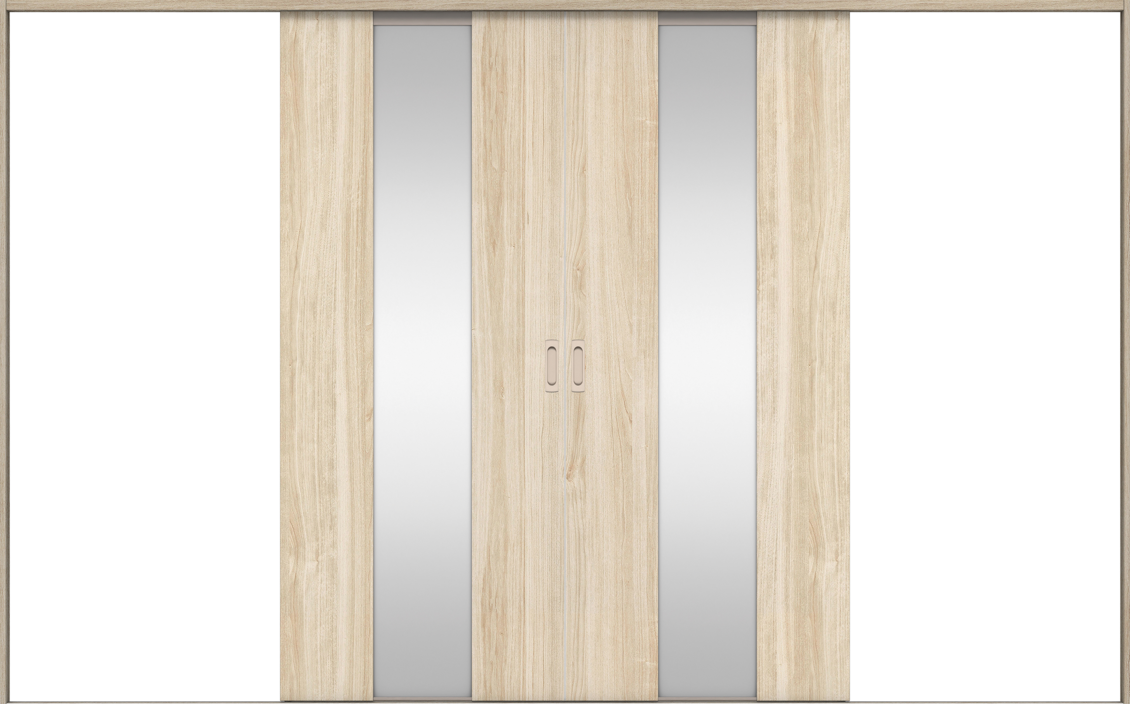 リビングドア　イエリア　引戸・引分　扉セット　Ｇ５デザイン　３２６６幅用　２０００高　〈コットンベージュ柄〉　左右兼用　錠なし　ラクラクローズ付