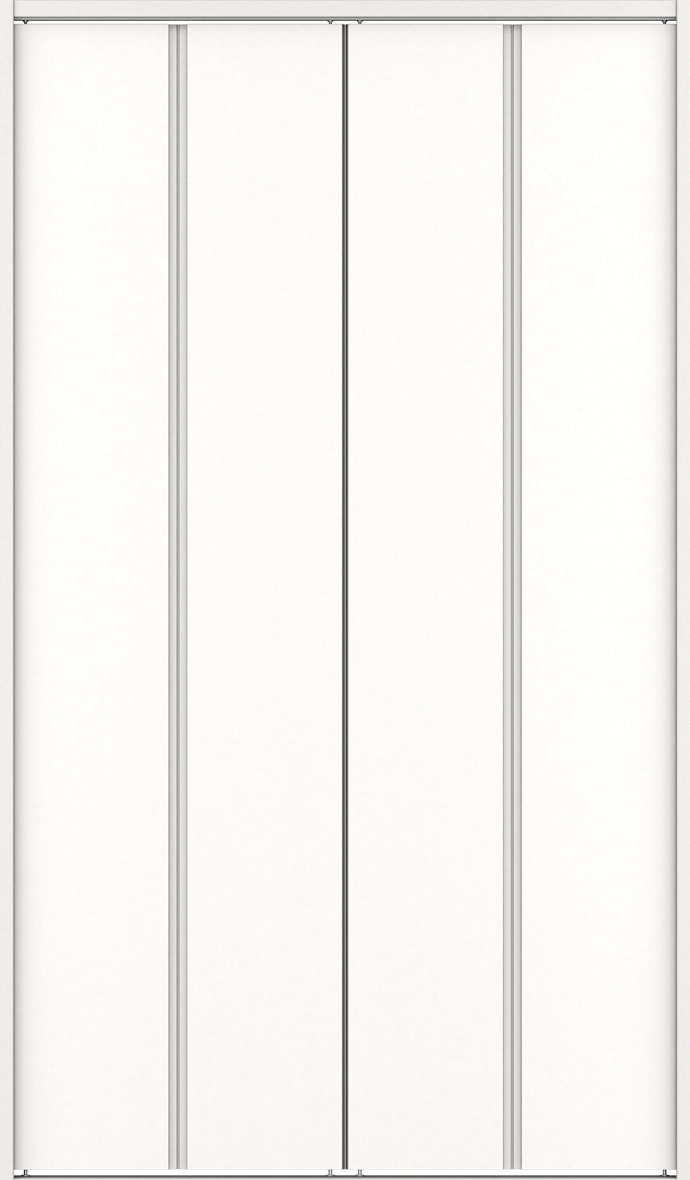 クローク収納　イエリア　折戸ユニット　ハンドルレスタイプ　ウッド扉　下レール付三方枠（固定枠）　セット　１３２０幅（１．５Ｍ間口）　２０３５高　〈パウダーホワイト柄〉　ハンドルレス