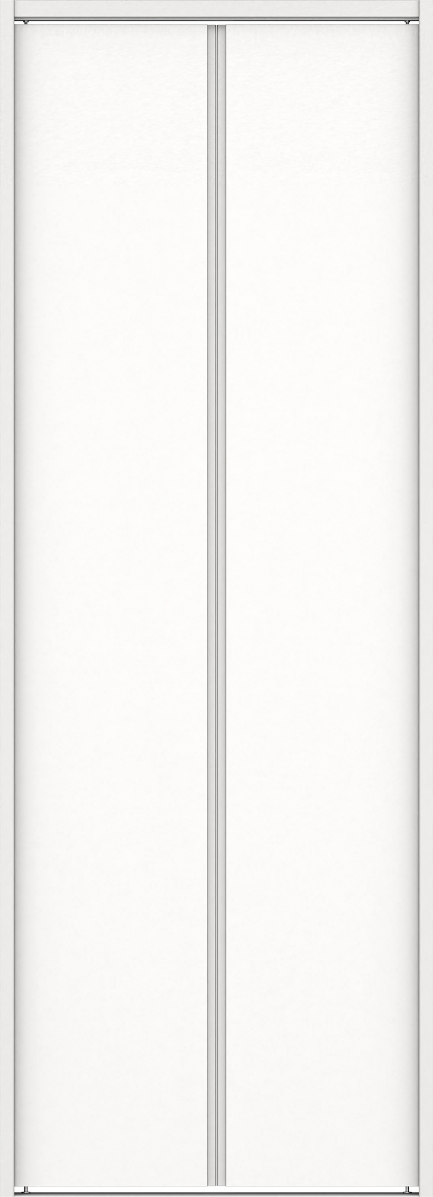 クローク収納　イエリア　折戸ユニット　ハンドルレスタイプ　ウッド扉　下レール付三方枠（固定枠）　セット　８２０幅（１Ｍ間口）　２０３５高　〈パウダーホワイト柄〉　ハンドルレス