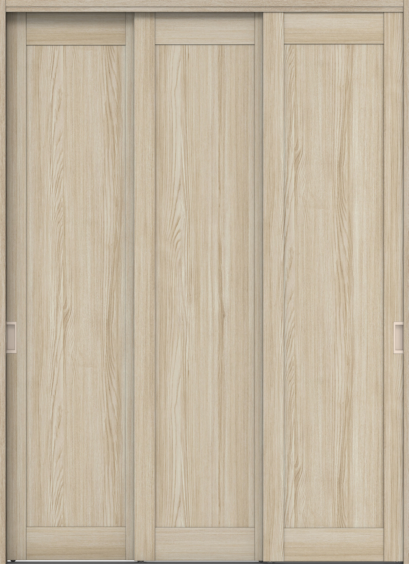 クローク収納　イエリア　引戸ユニット　カマチタイプ　三方枠（固定枠）　セット　１６４４幅（６尺小間口）　２３１８高　〈ソフトグレージュ柄〉　引手〈Ｔシルバー色〉